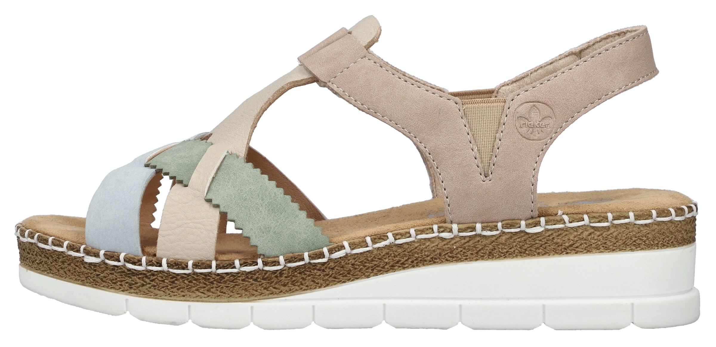 Rieker Sandale  chaussure d'été, sandale compensée, chaussure à enfiler avec élastique