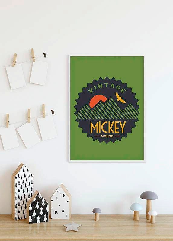 ♕ Komar Poster »Mickey Mouse Wohnzimmer Vintage«, versandkostenfrei Kinderzimmer, St.), auf (1 Disney, Schlafzimmer