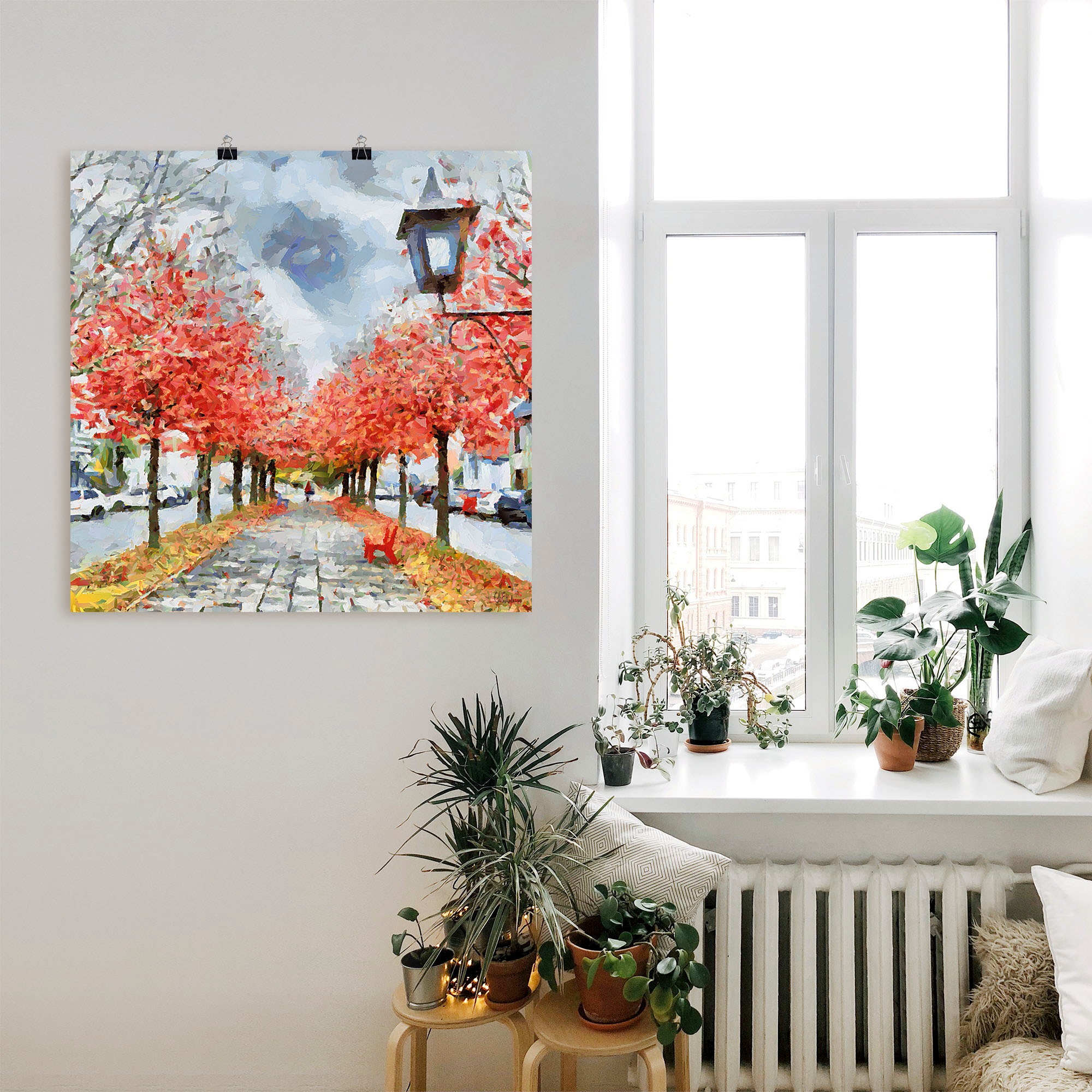 Artland Wandbild »Rote Bank« Wiesen & Baumbilder 1 Stk. tlg. als Leinwandbild, Poster in verschied. Grössen