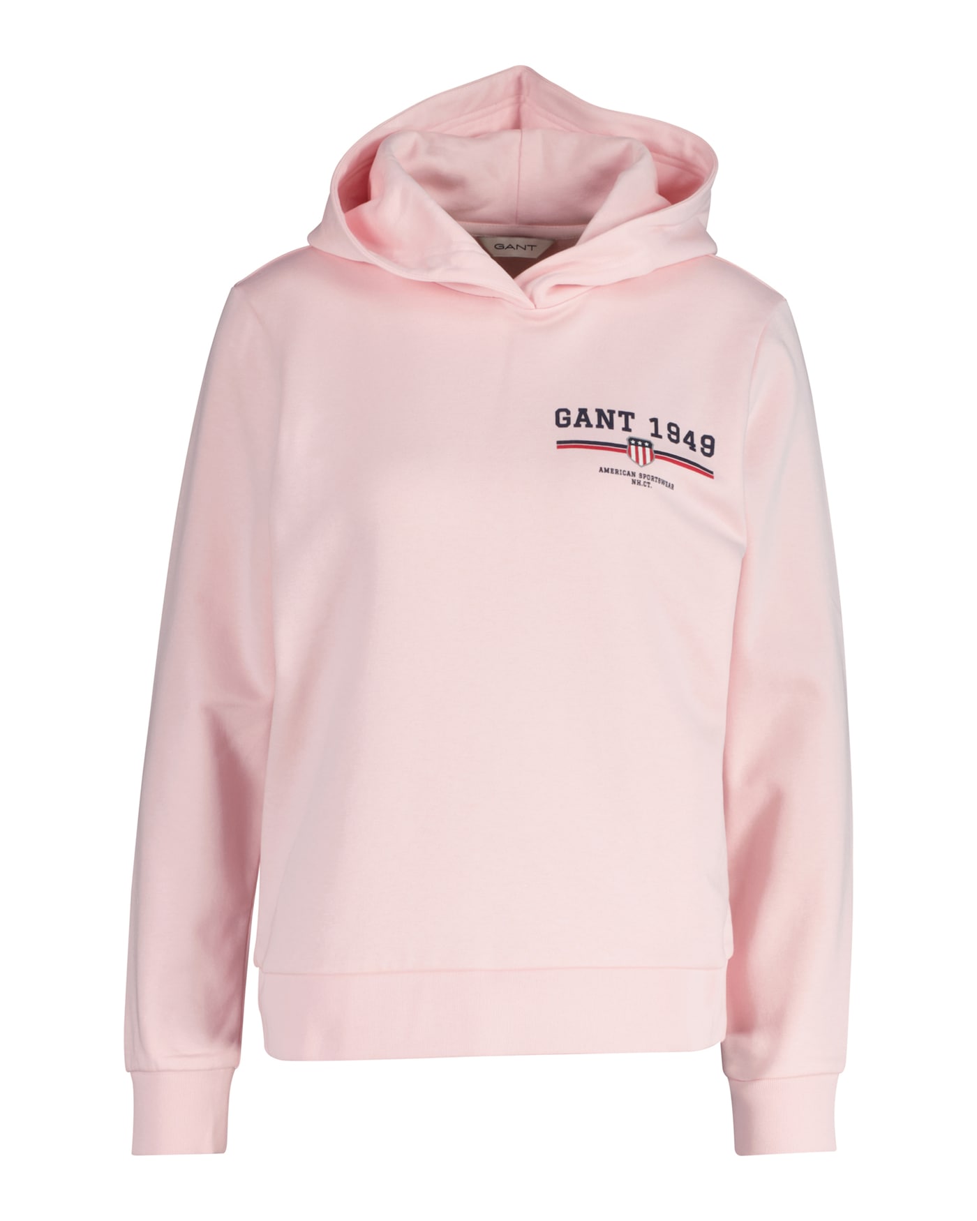 Image of Gant Hoodie "REG GRAPHIC HOODIE", gerippte Abschlüsse, Kapuze ohne Kordel
