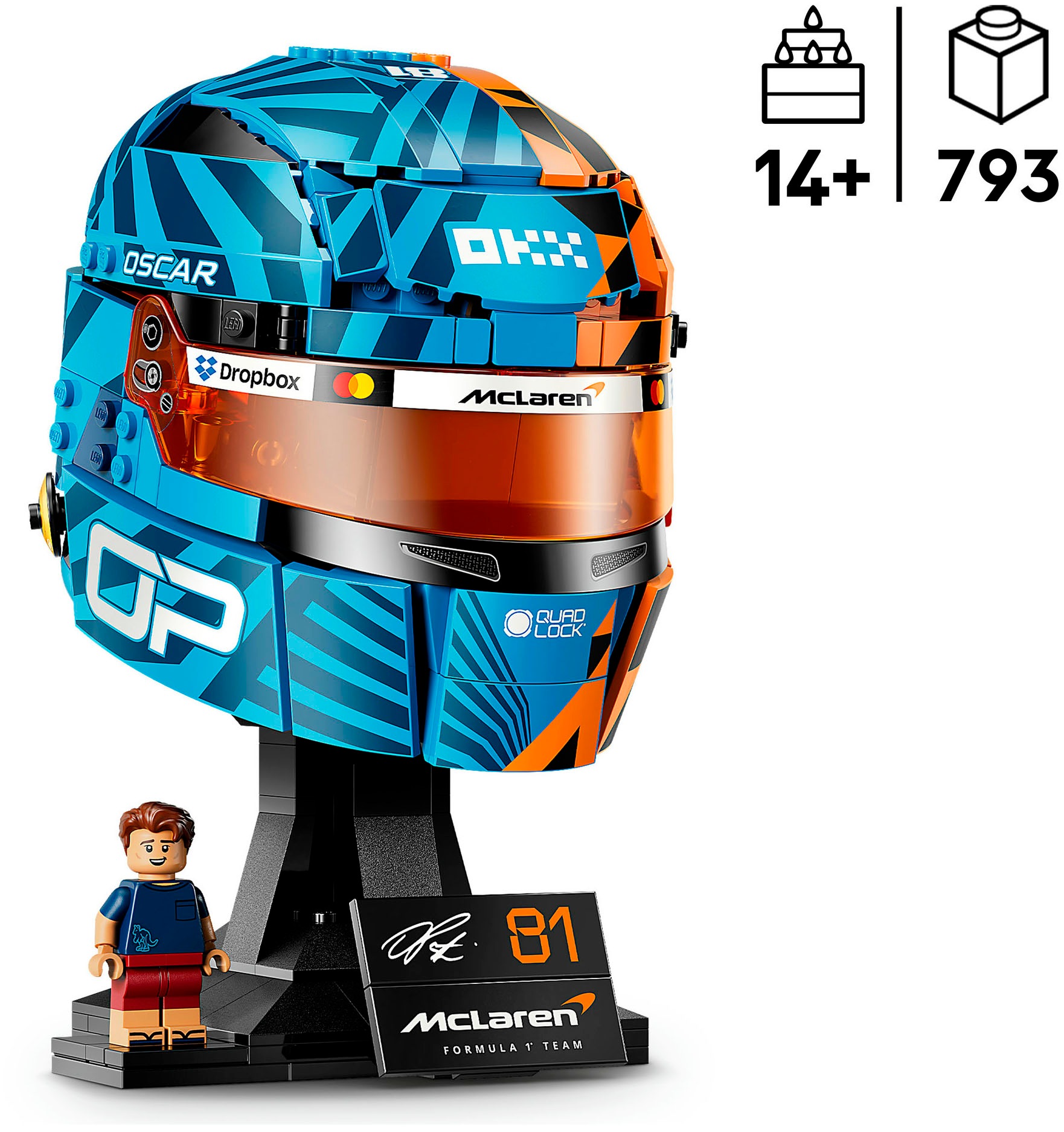 LEGO® Konstruktionsspielsteine »McLaren Mastercard F1 Team Oscar Piastri Helm (43017)« LEGO Editions Formula 1