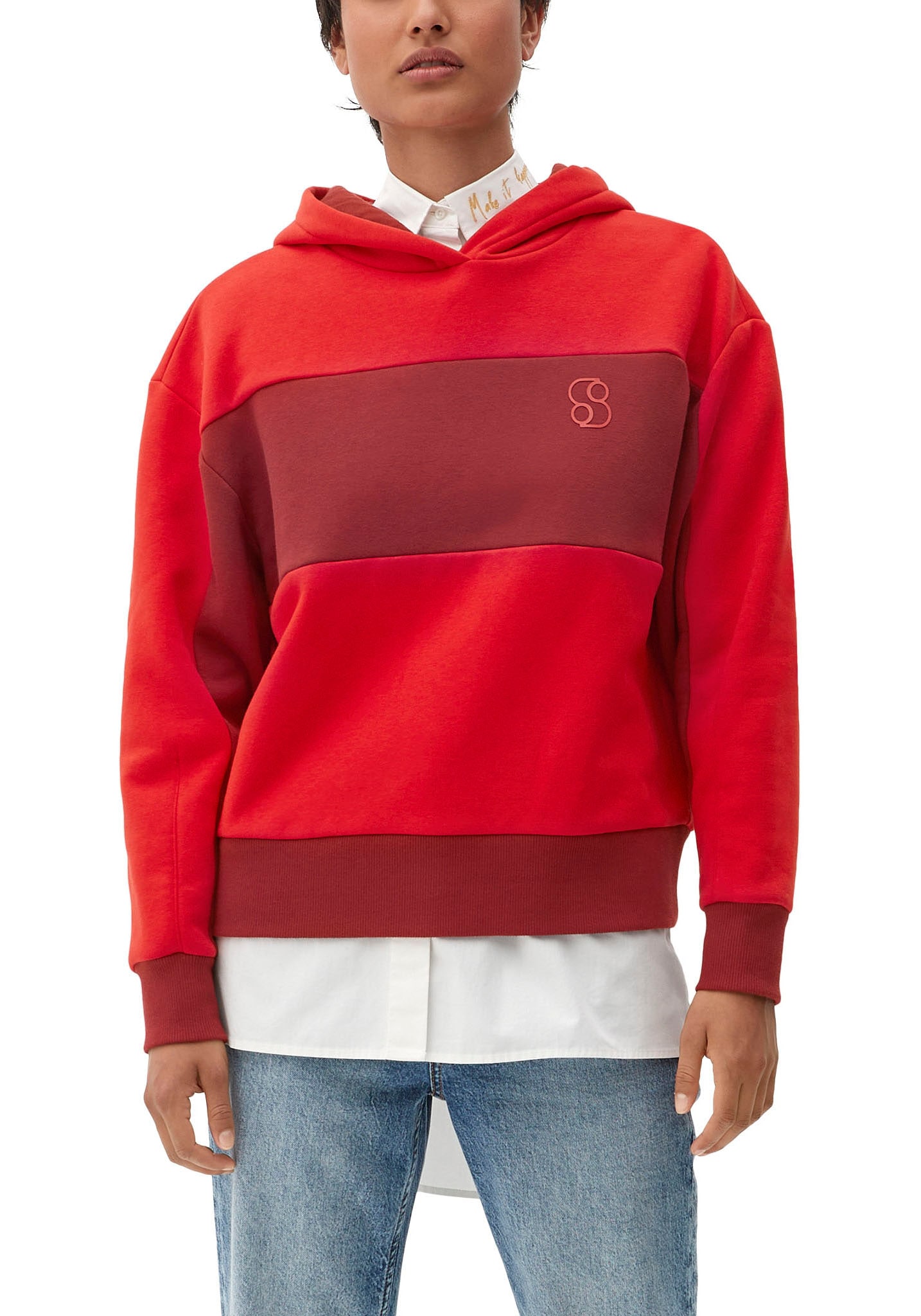 Image of s.Oliver Kapuzensweatshirt, mit neuem, modischen Logo-Print auf der Brust bei Ackermann Versand Schweiz