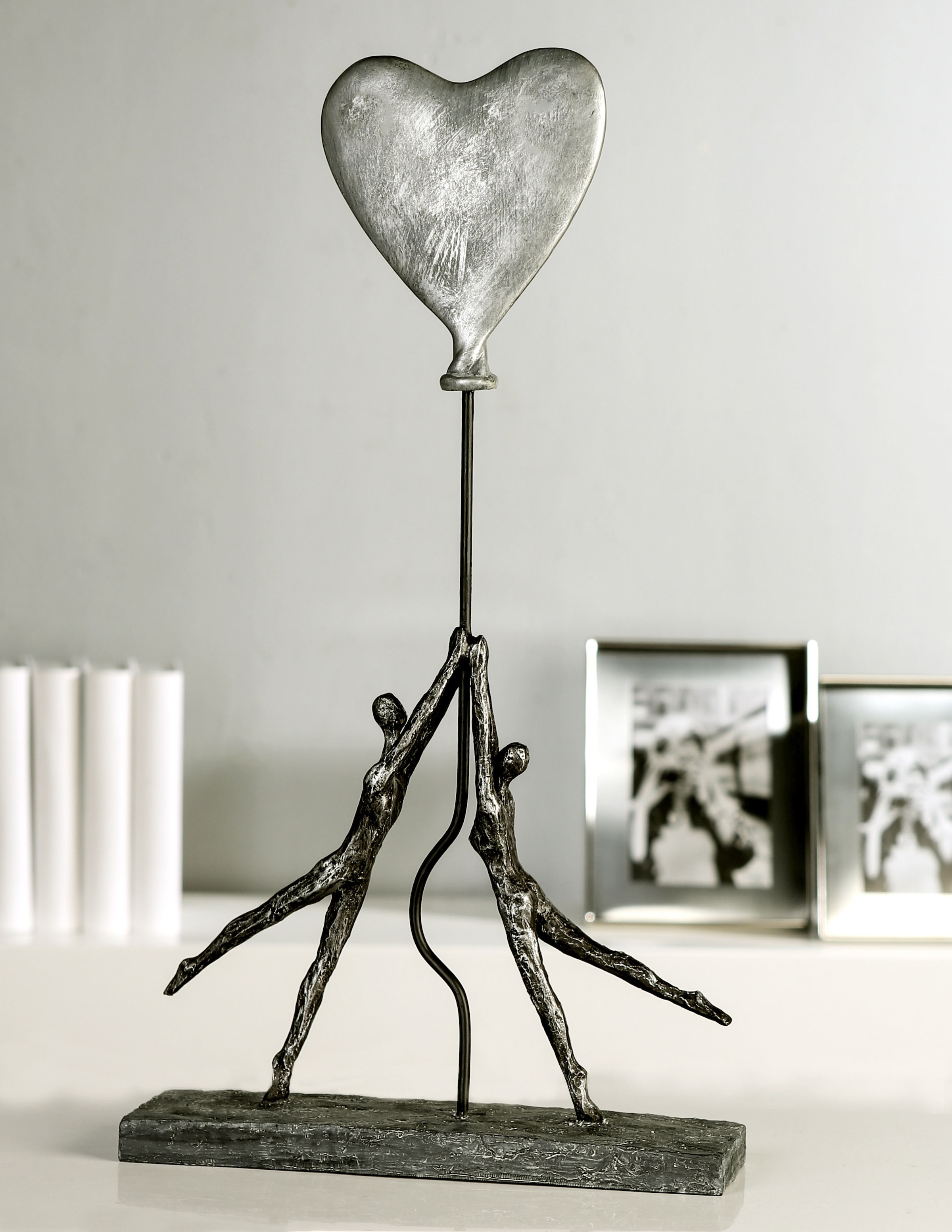Casablanca by Gilde Dekofigur »Skulptur Herz-Ballon, antik silber«,  Dekoobjekt, Höhe 48 cm, Wohnzimmer jetzt kaufen
