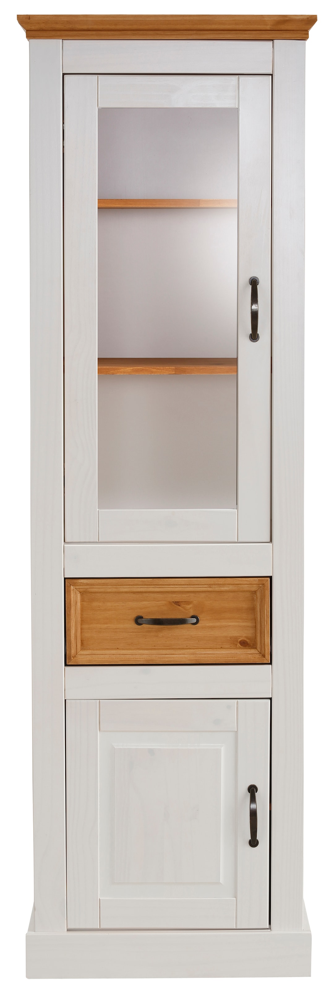 Home affaire Wohnwand »Selma«, (Set, 3 St.), 2 Vitrinen und 1 Lowboard, aus massivem Kiefernholz