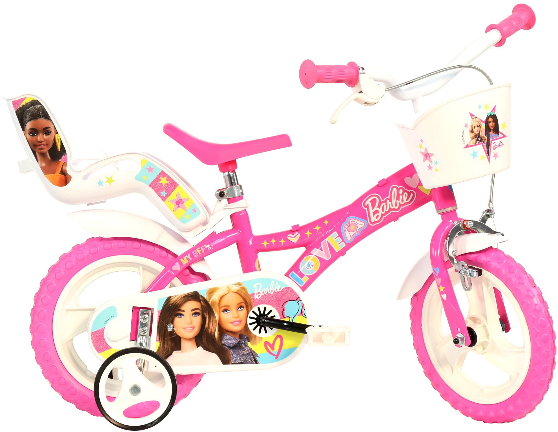 Dino Bikes Girl's Barbie Rosa 12in Kids Girls Bike in Pink | Size: 12 inches