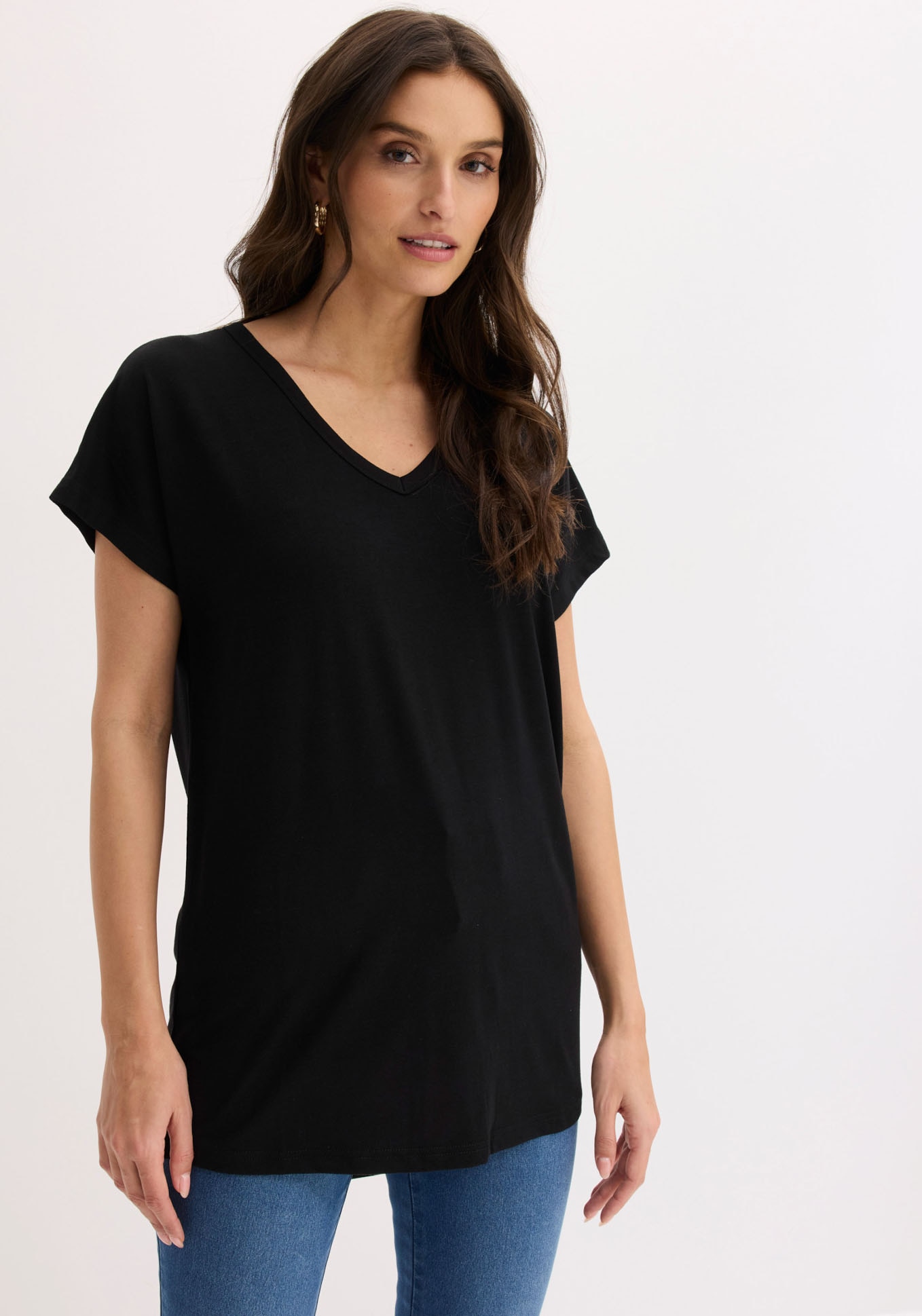 Image of bonprix T-Shirt bequeme Passform, Kurzarm, tiefer Rücken-Ausschnitt