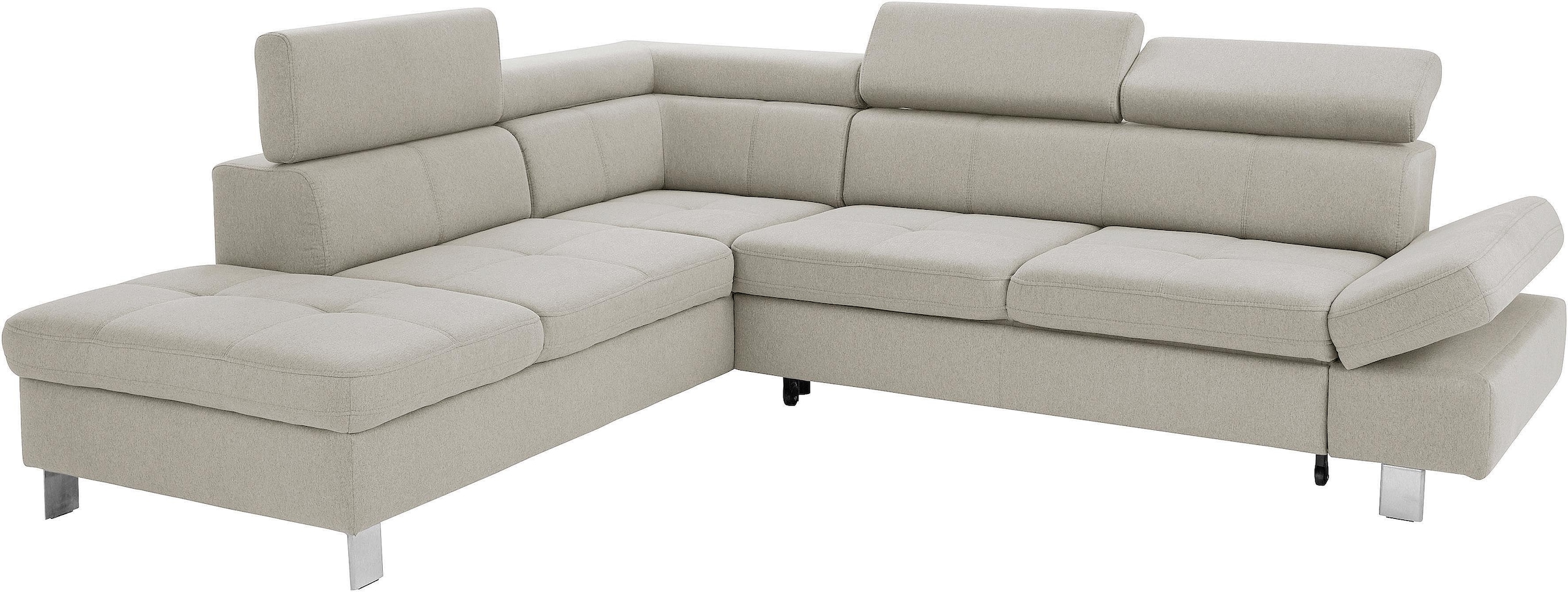 exxpo - sofa fashion Ecksofa »Fiji, L-Form«, mit Kopf- bzw. Rückenverstellung, wahlweise mit Bettfunktion