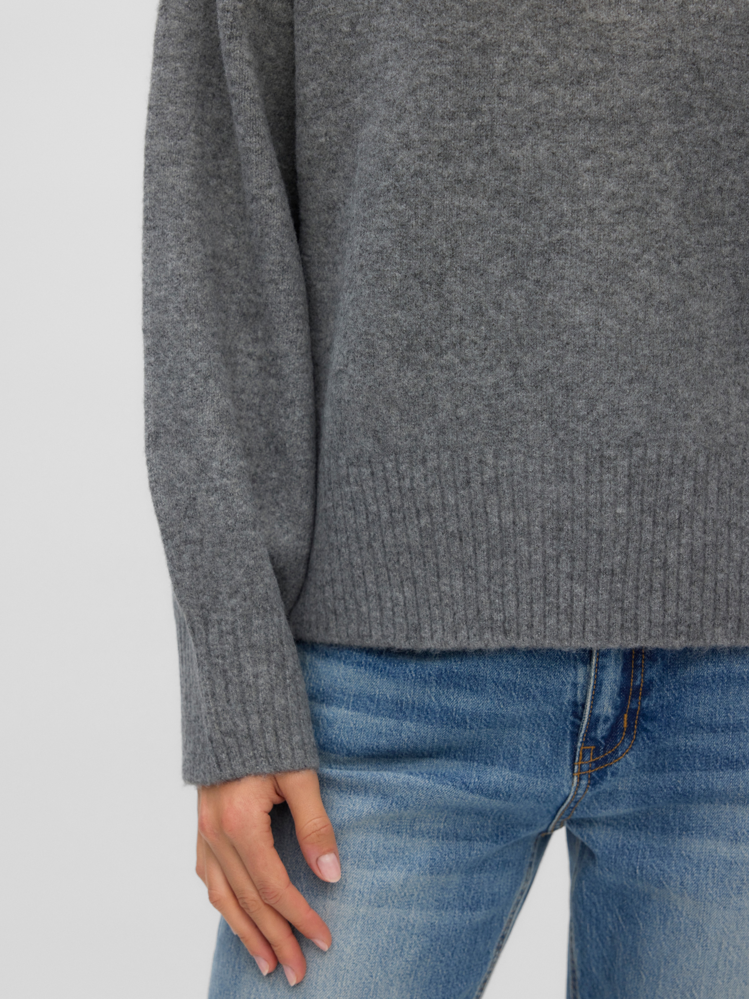 Vero Moda Pull en tricot »VMSIF LS O-NECK PULLOVER NOOS« Materialmix mit Wolle, regular fit