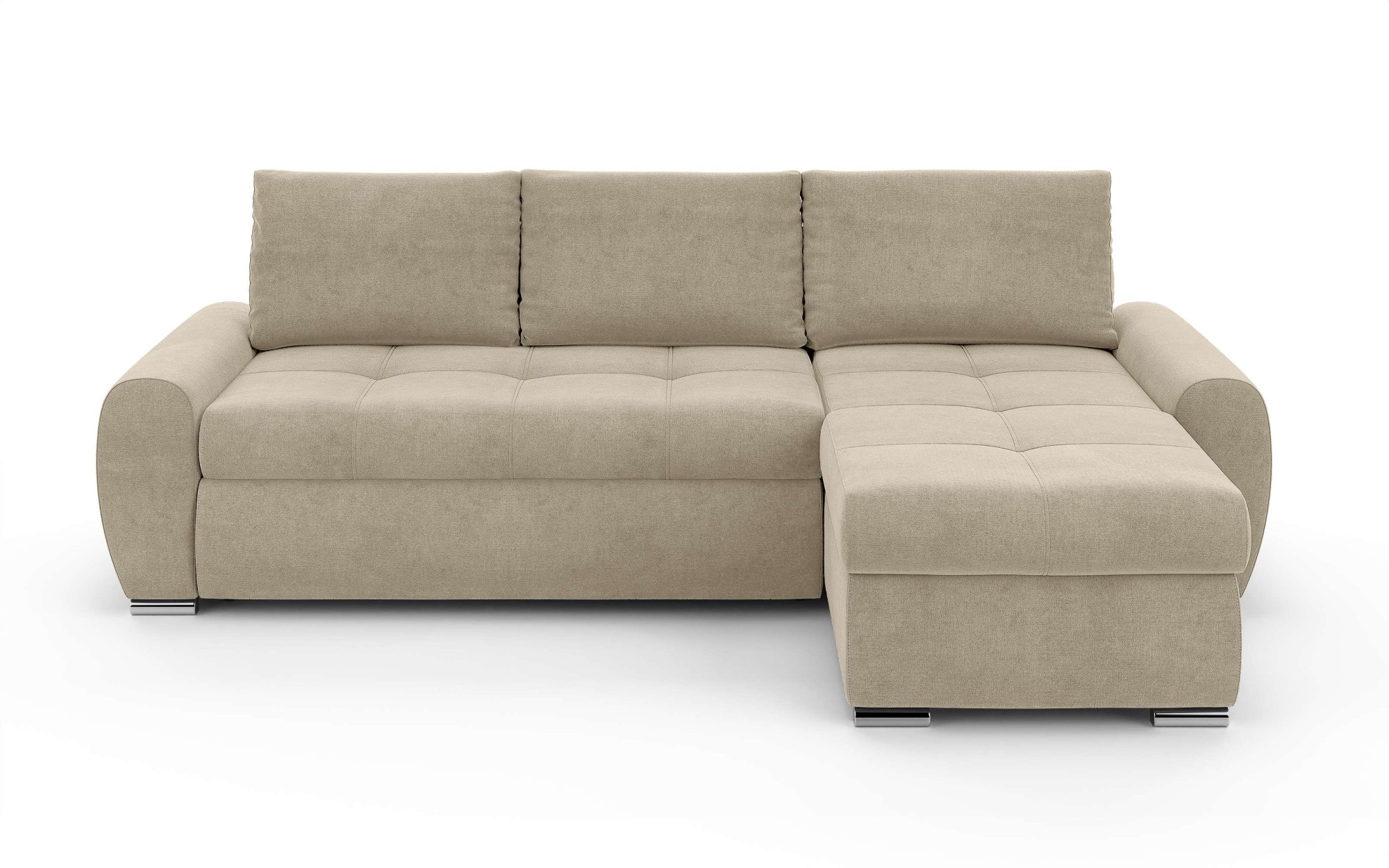 INOSIGN Ecksofa »HAVERHILL Schlafsofa mit Bettkasten, Masse B/H/T: 237/89/166 cm«, L-Form mit Recamiere links oder rechts bestellbar, Wellenunterfederung