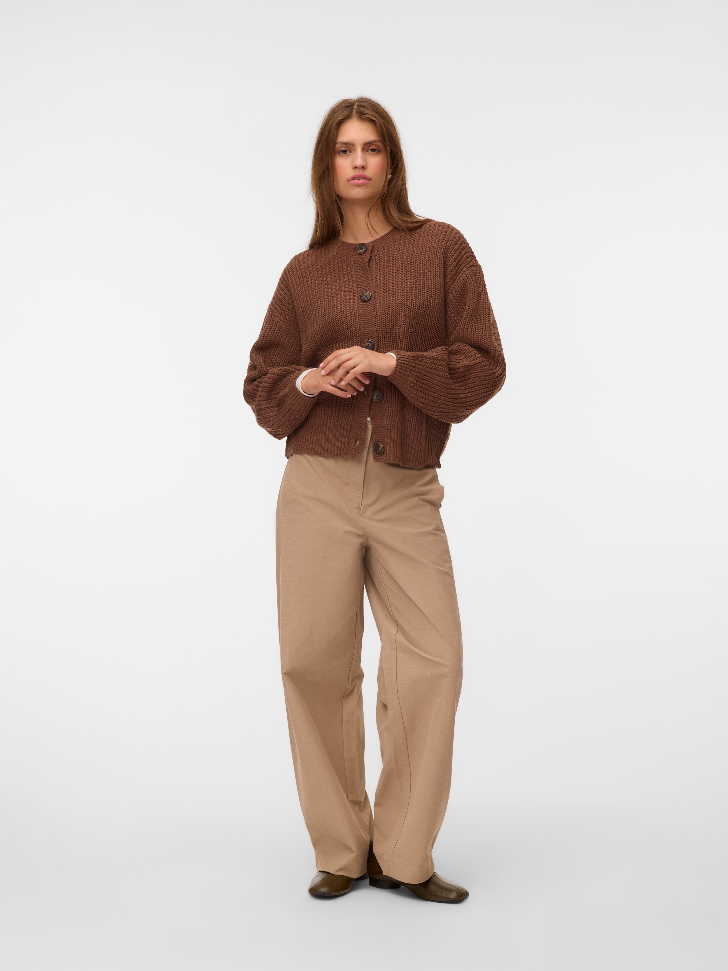 Vero Moda Strickjacke »VMLEA LS O-NECK CARDIGAN NOOS« Kunstfaser, loose fit