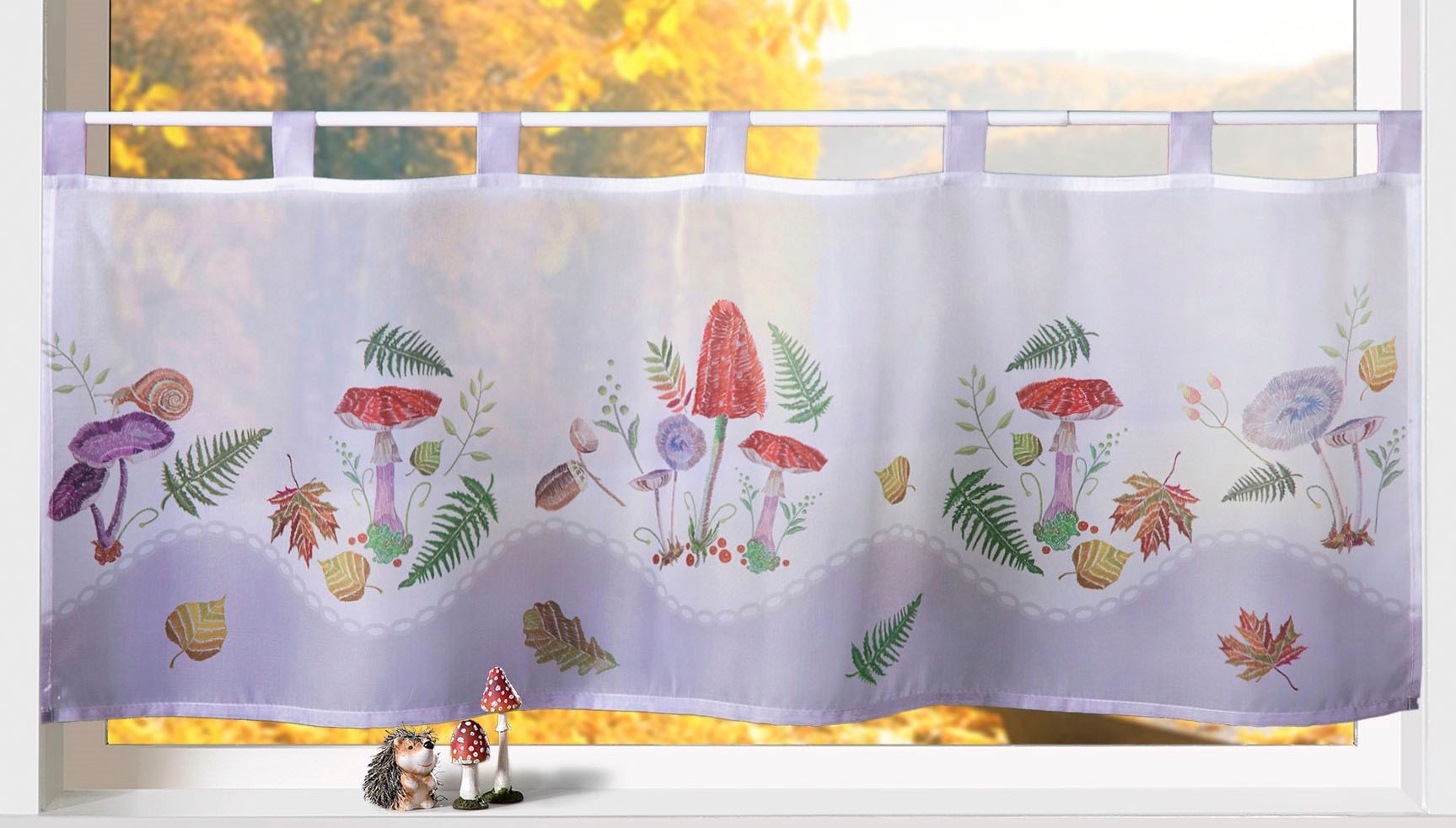 Weckbrodt Scheibengardine »Silvan« Schlaufen 1 Stk. tlg. Bistro, Voile, bedruckt, transparent, HxB 45x120cm, Gardine, Store