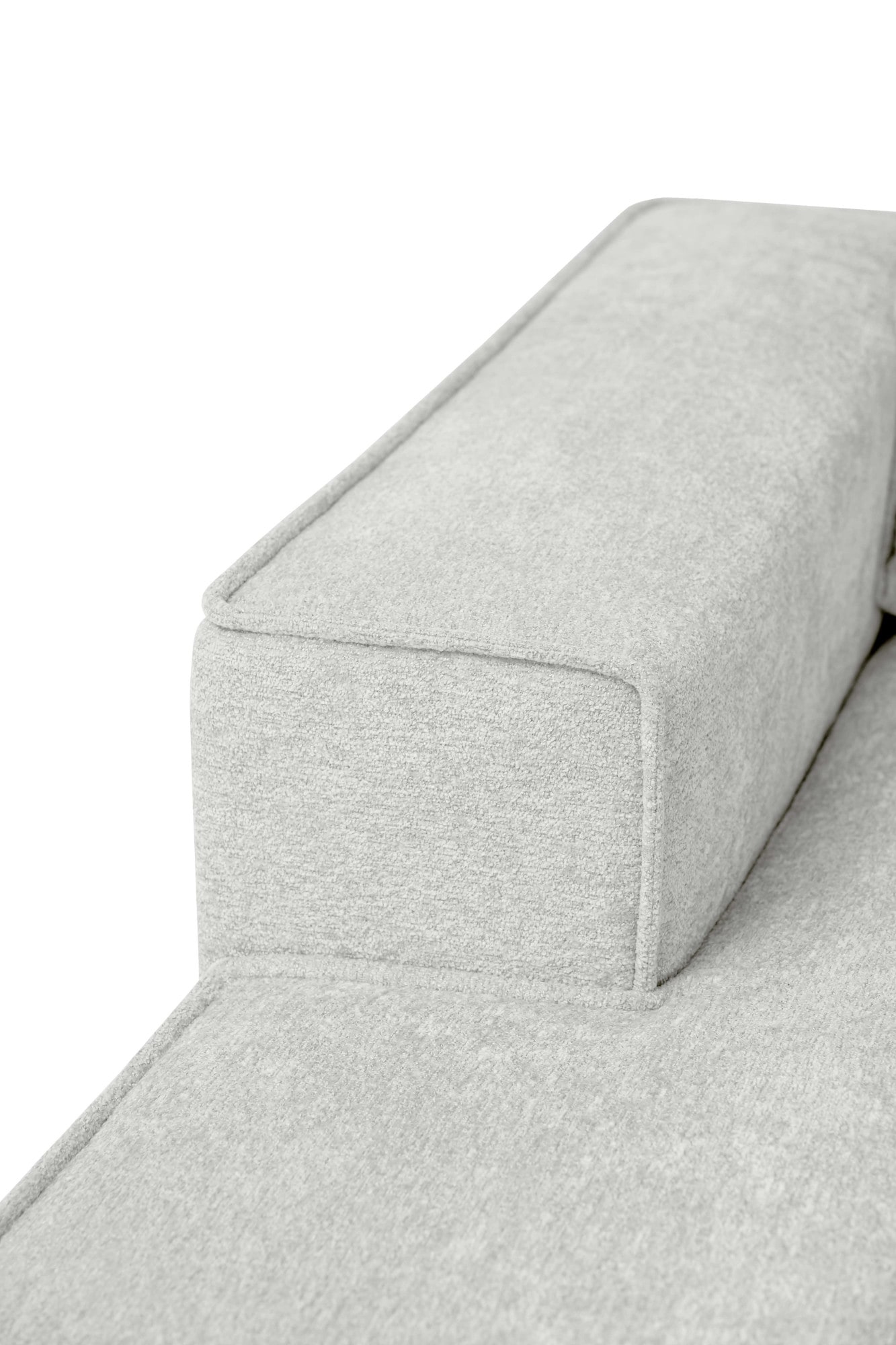 Places of Style Wohnlandschaft »XXL Sofa Oland, Struktur, Flachgewebe, Luxus-Microfaser, Boucle«, U-Form, 342 cm, Wellenunterfederung, Skandi-Design, Metallfüsse