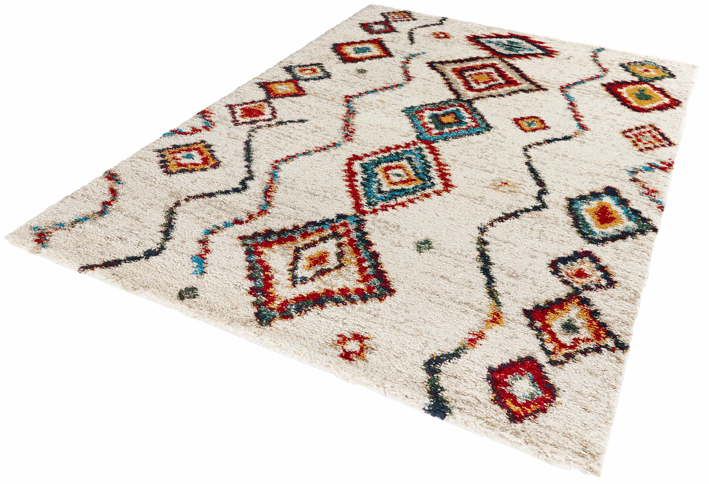 HANSE Home Hochflor-Teppich »Geometric«, rechteckig, Shaggy, Flokati, Boho Design, Weich, Flauschig, Geometrisches Muster