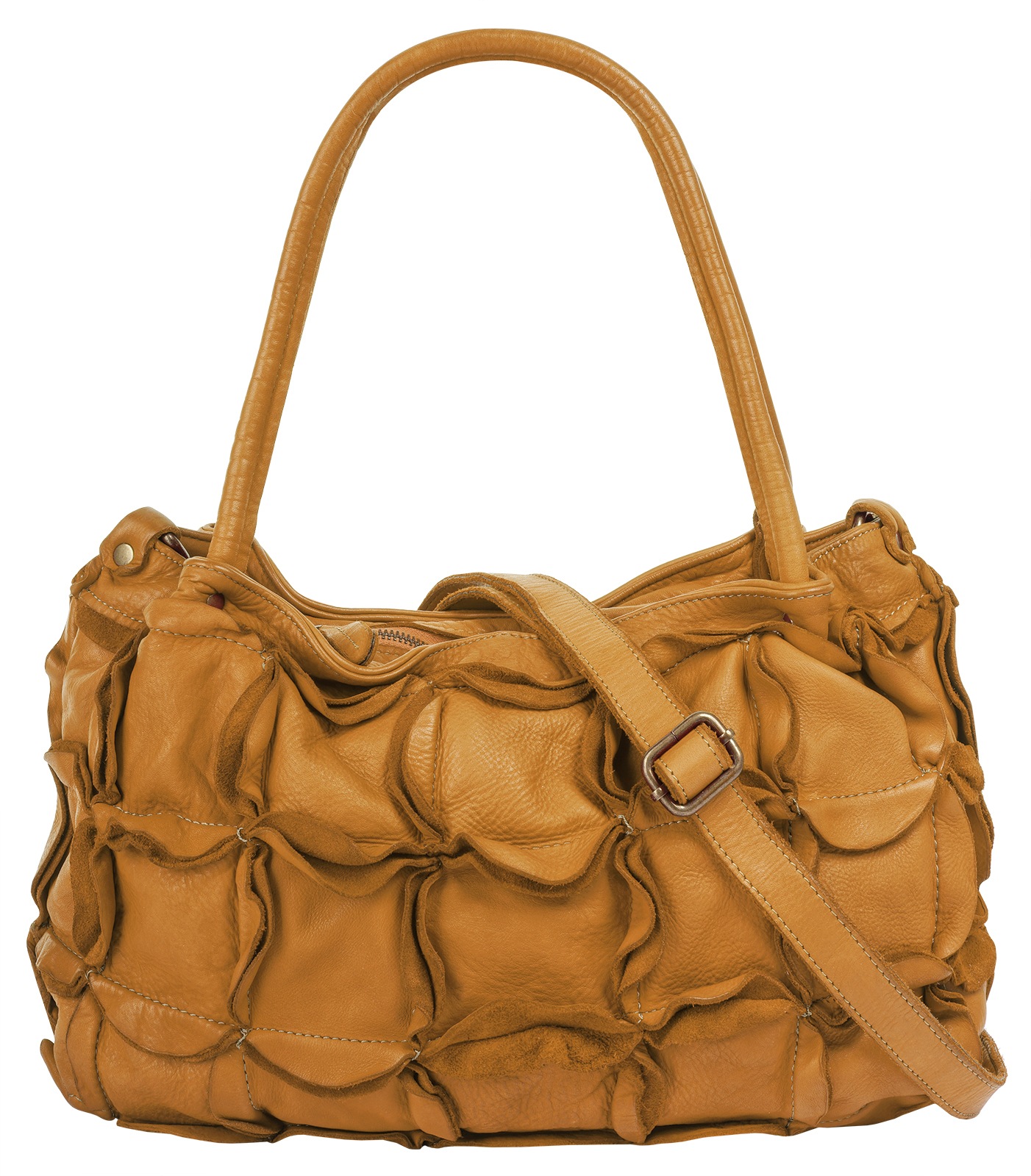 Samantha Look, Unisex, Shopper echt Leder, Made in Italy, gelb, B/H/T: 37cm x 25cm x 14cm onesize, Breite 37 cm x Höhe 25 cm x Tiefe 14 cm