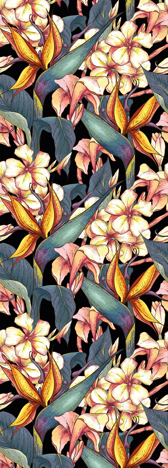 Image of queence Vinyltapete "Nick" Motiv bedruckt botanisch floral gemustert natürlich glatt 90x250cm, selbstklebend, kinderleichte Anbringung, Sticker