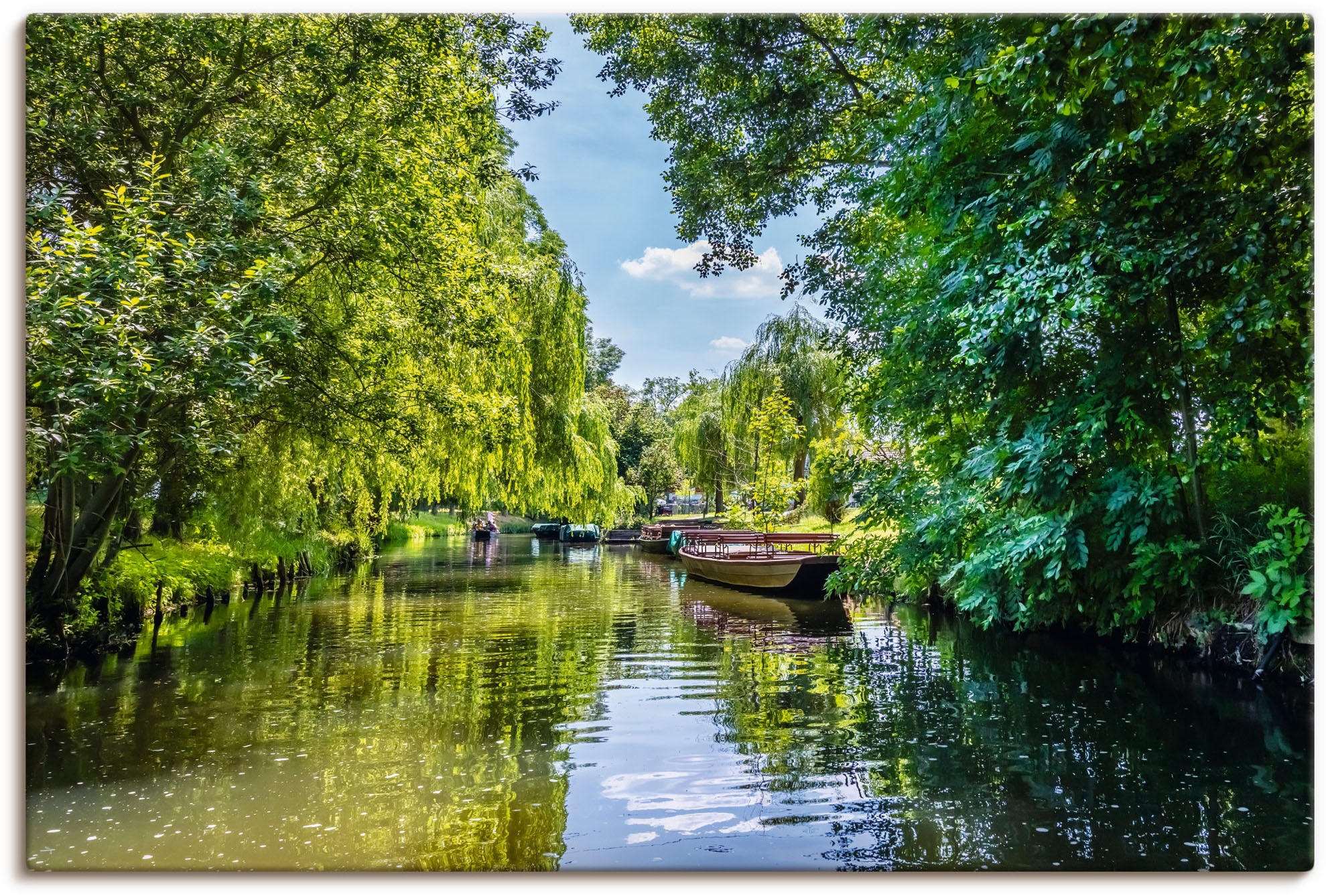 Image of Artland Leinwandbild "Kahnfahrt durch die Fliesse im Spreewald" Gewässer 1 Stk. tlg. auf Holzrahmen gespannt
