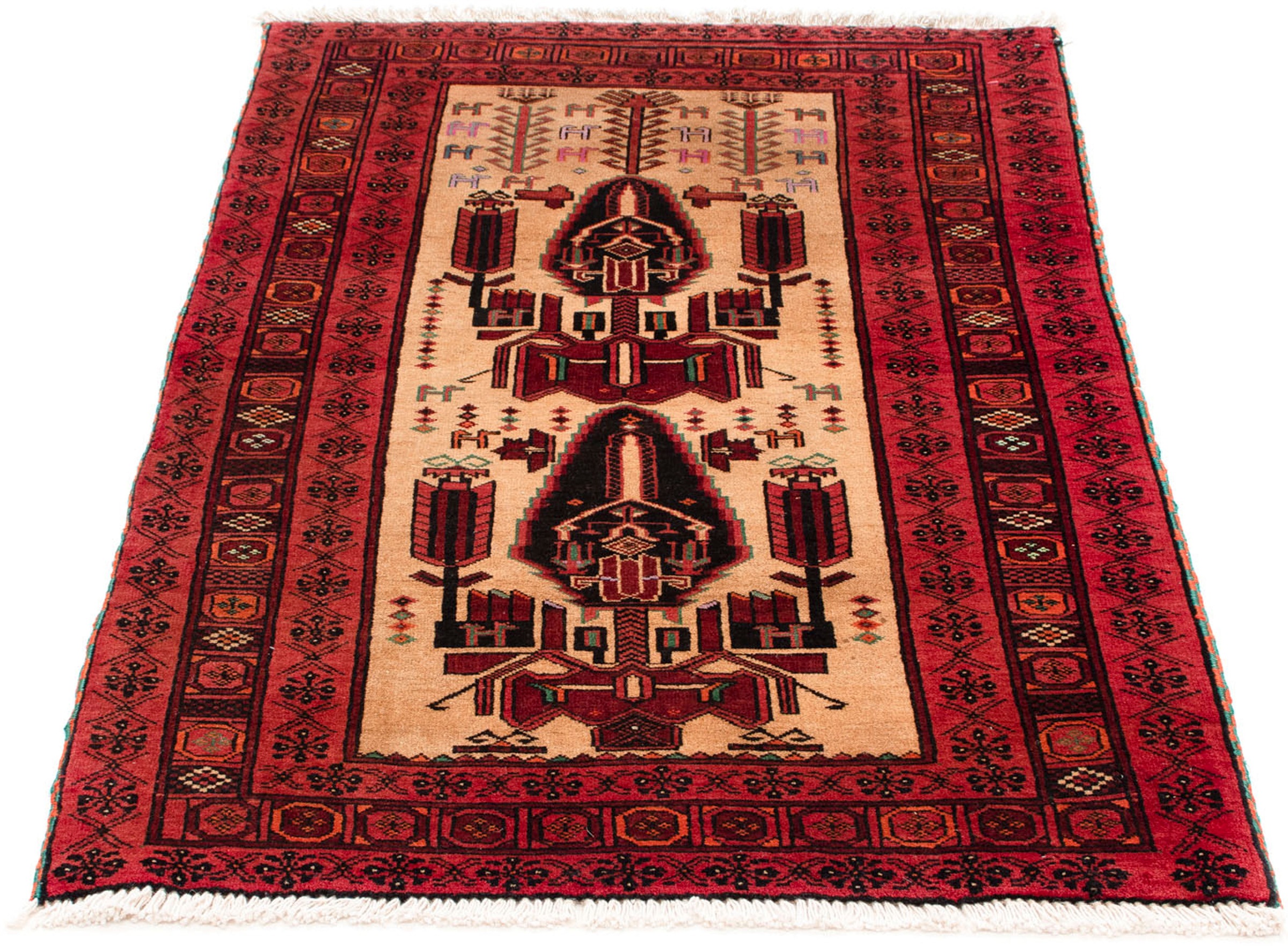 Image of morgenland Orientteppich »Belutsch - 135 x 82 cm - dunkelrot«, rechteckig, 8 mm Höhe, Wohnzimmer, Handgeknüpft, Einzelstück mit Zertifikat bei Ackermann Versand Schweiz