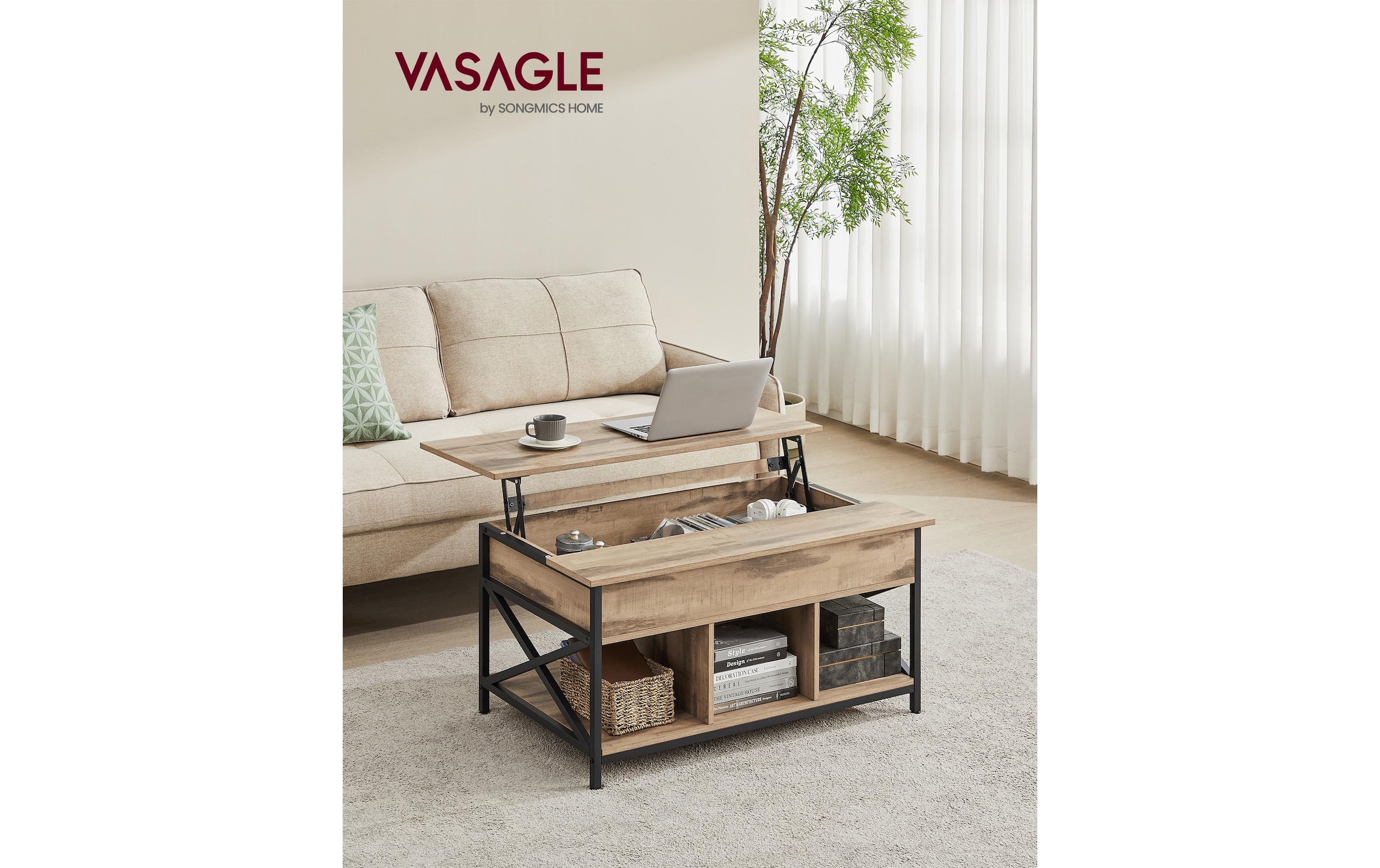 VASAGLE Couchtisch »100 x 48 cm/62 cm«