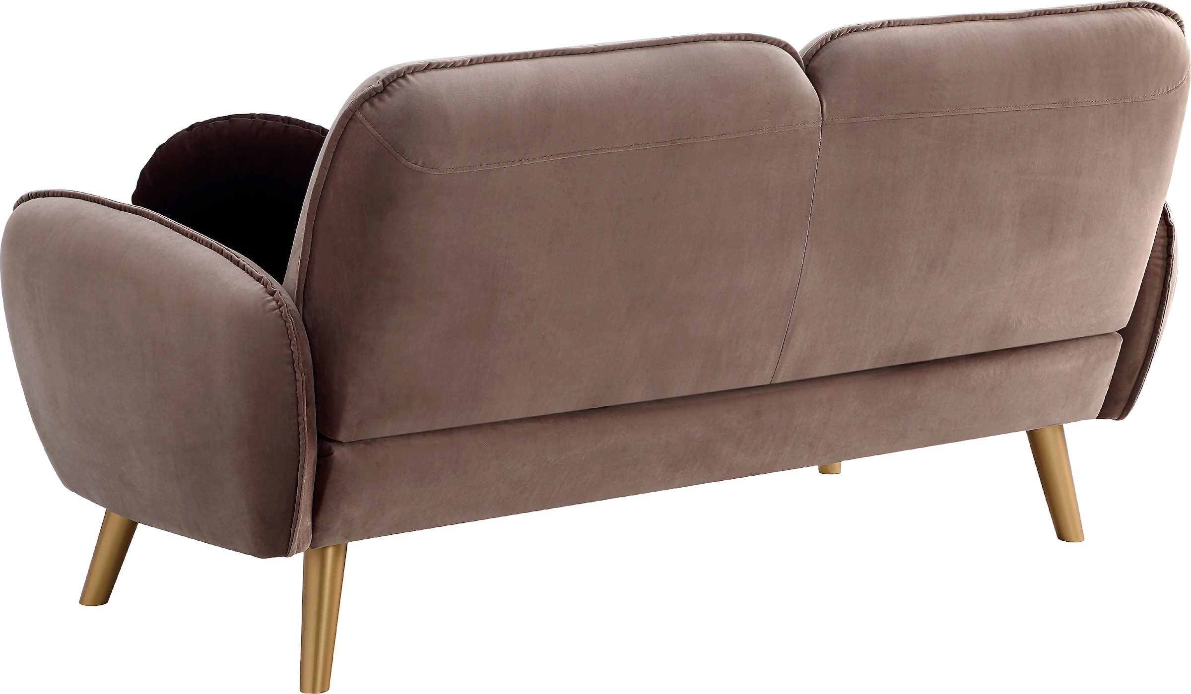 ATLANTIC home collection 3-Sitzer »Ben«, mit Welleunterfederung,inkl. 2 Dekokissen, goldfarbenenen Massivholzfüssen