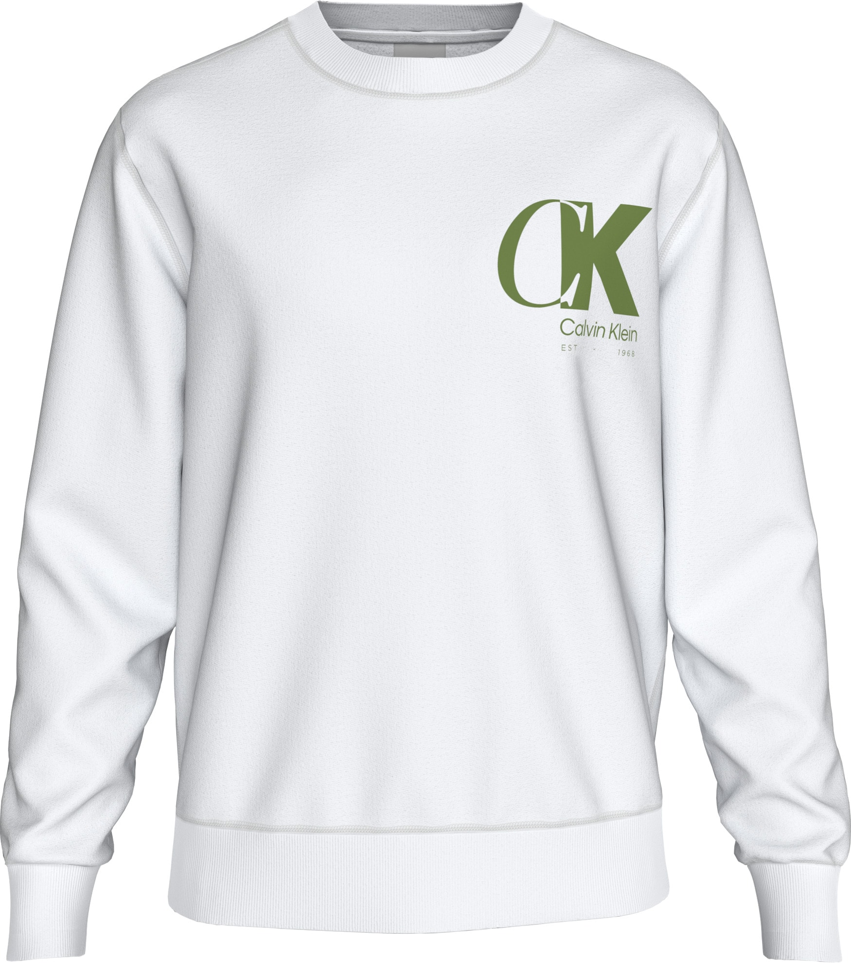 Calvin Klein Sweatshirt »LS EU 350TERRY CK OVERLAP GRAPHI«, Rundhalsausschnitt, regular fit