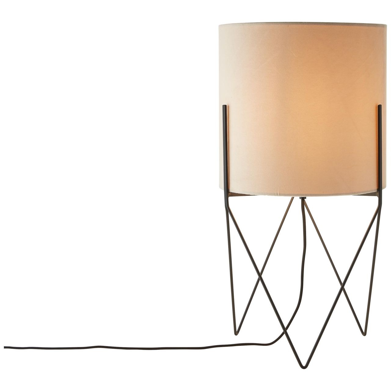 Image of Brilliant Leuchten Stehlampe »Atami«, E27, 1 St., Bodenleuchte mit Stoffschirm in Samt-Optik, 58 cm Höhe, E27 Fassung max. 28 W, Metall/Textil, schwarz/beige bei Ackermann Versand Schweiz