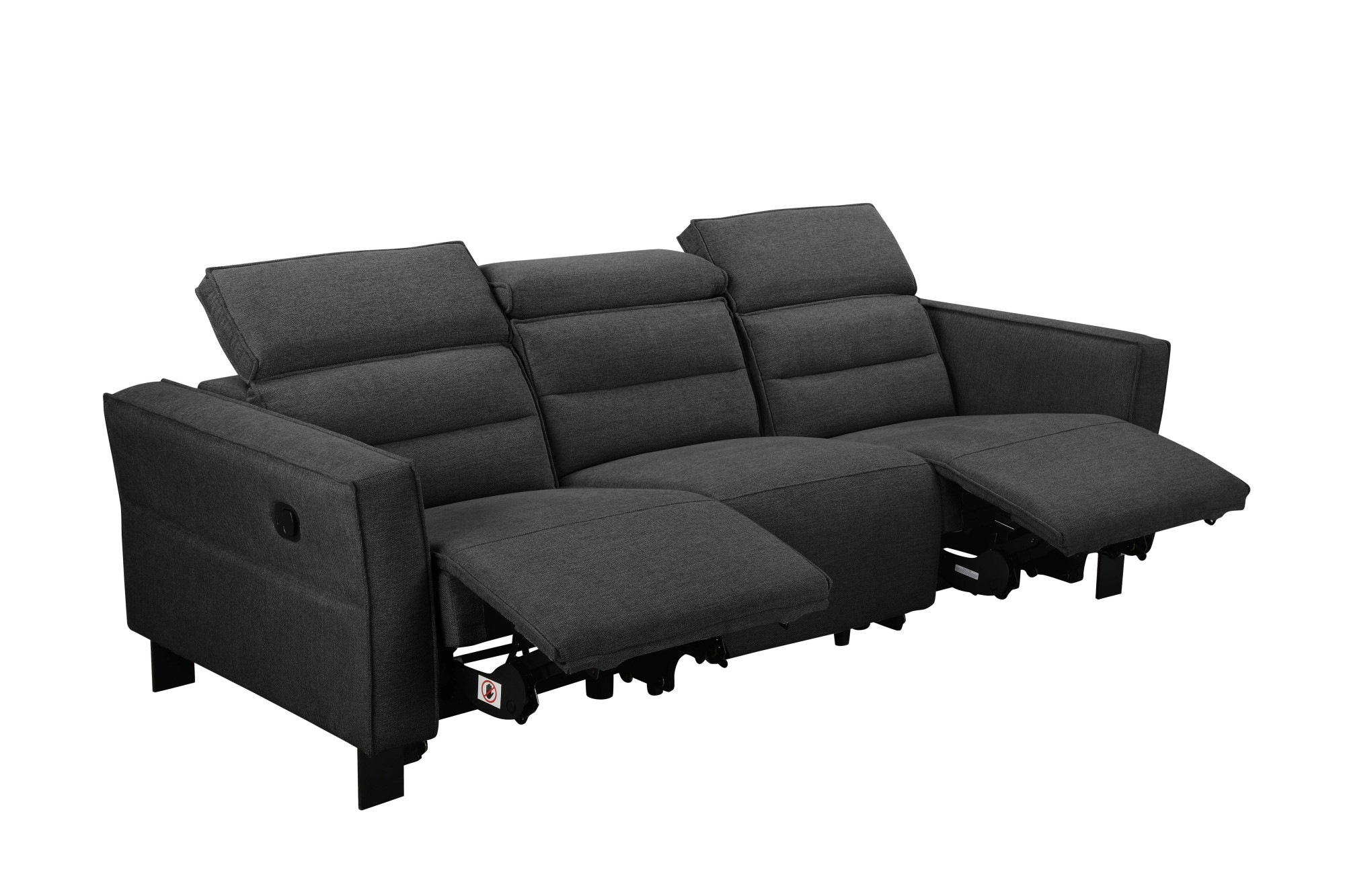 GOODproduct 3-places »Carpari, 224cm, manuelle od. elektrische Relaxfunktion in 2 Sitzen« avec USB-A/C, réglage de la tête de lit, cuir véritable, similicuir, tissu tissé