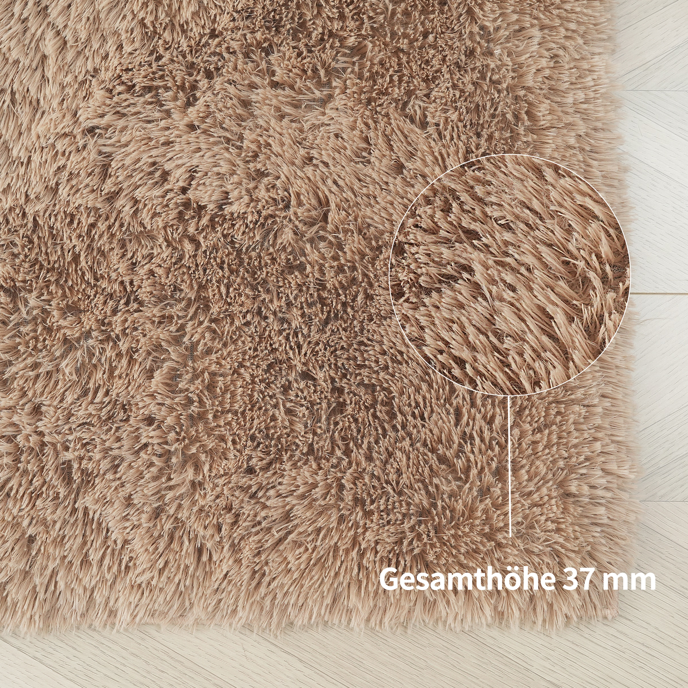 my home Hochflor-Teppich »Leava, besonders weich und kuschelig, leichter Glanz«, rechteckig, 37 mm Höhe, uni, Mikrofaser Teppiche, Plüsch, Wohnzimmer, Schlafzimmer, Esszimmer