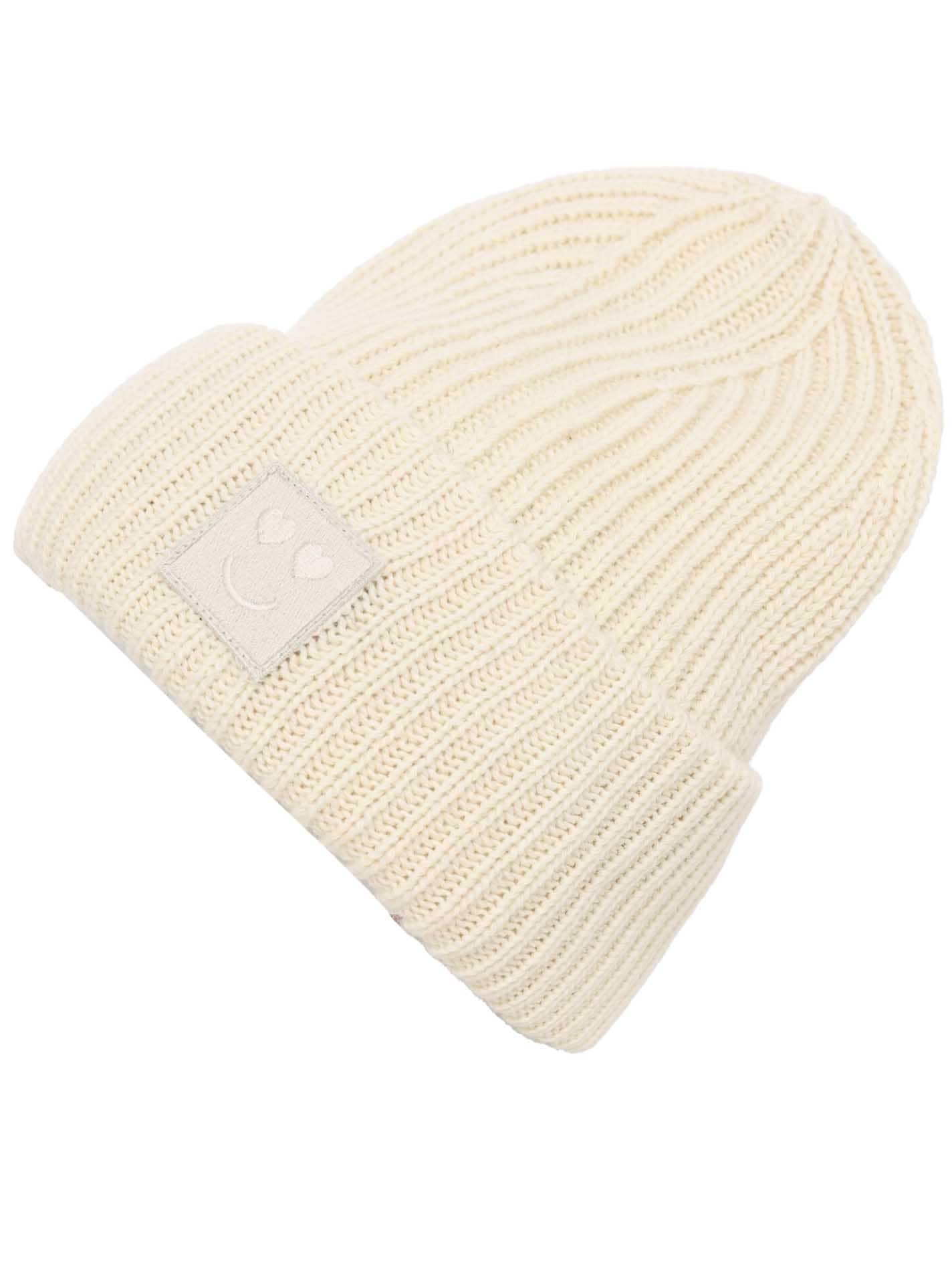 Zwillingsherz Bonnet tricoté »Smile« Grobstrick, Smile Patch