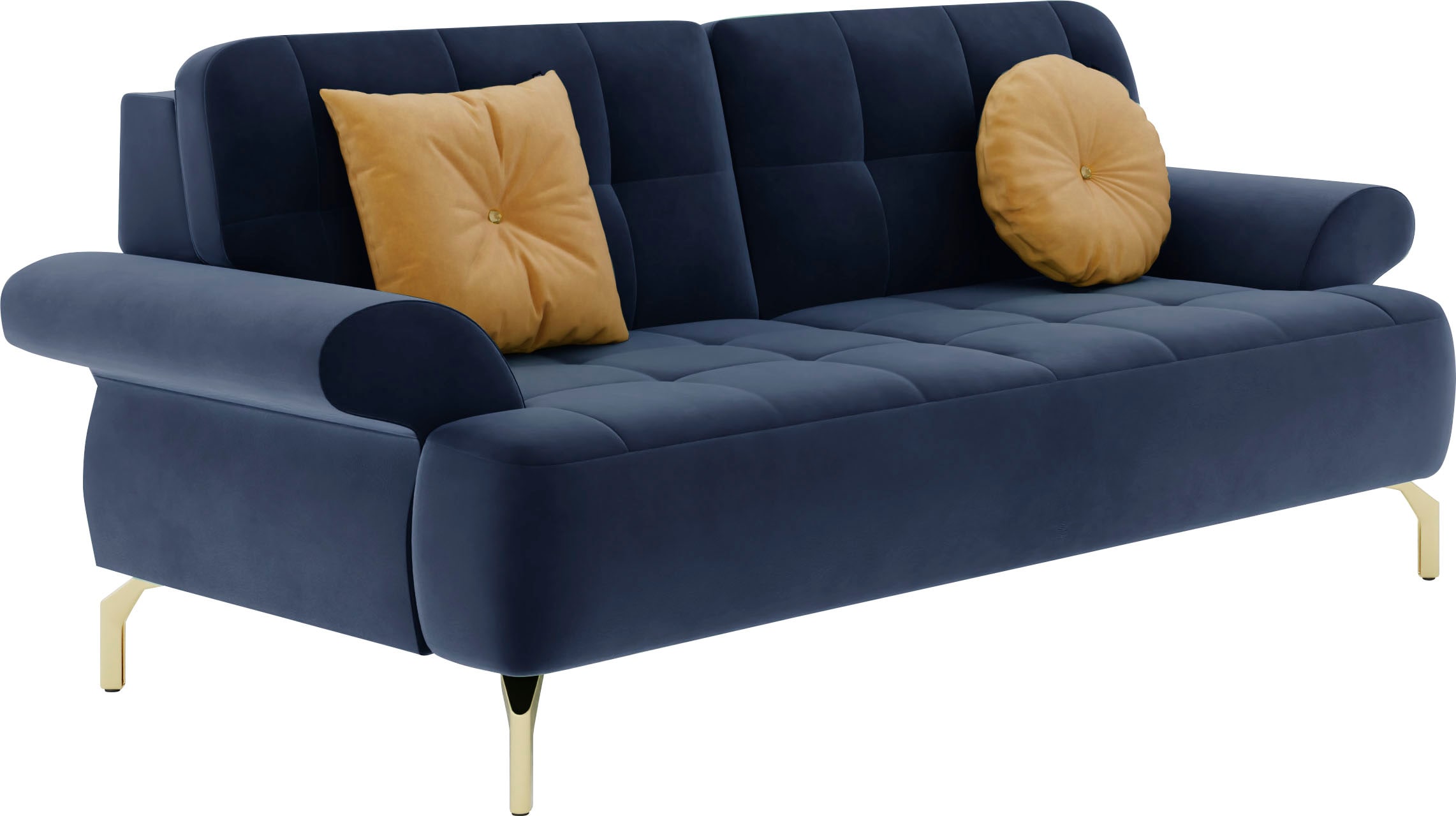 sit&more 2,5-Sitzer »Orient 1«, inkl. 2 Zierkissen mit Strass-Stein, goldfarbene Metallfüsse