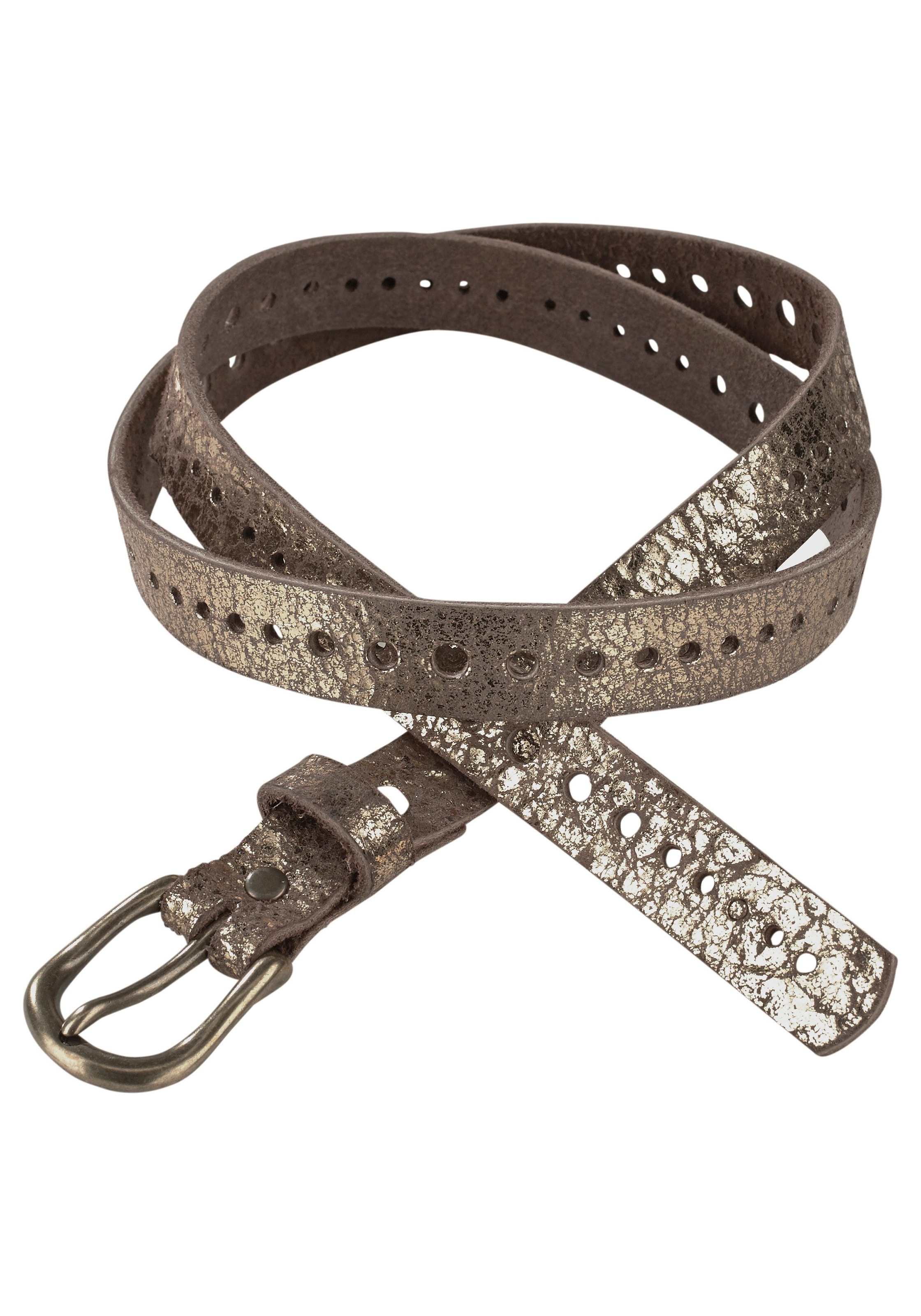 Image of J.Jayz Ledergürtel, Glänzende Oberfläche, metallischer Vintage-Look, mit Lochausstanzungen rundum bei Ackermann Versand Schweiz