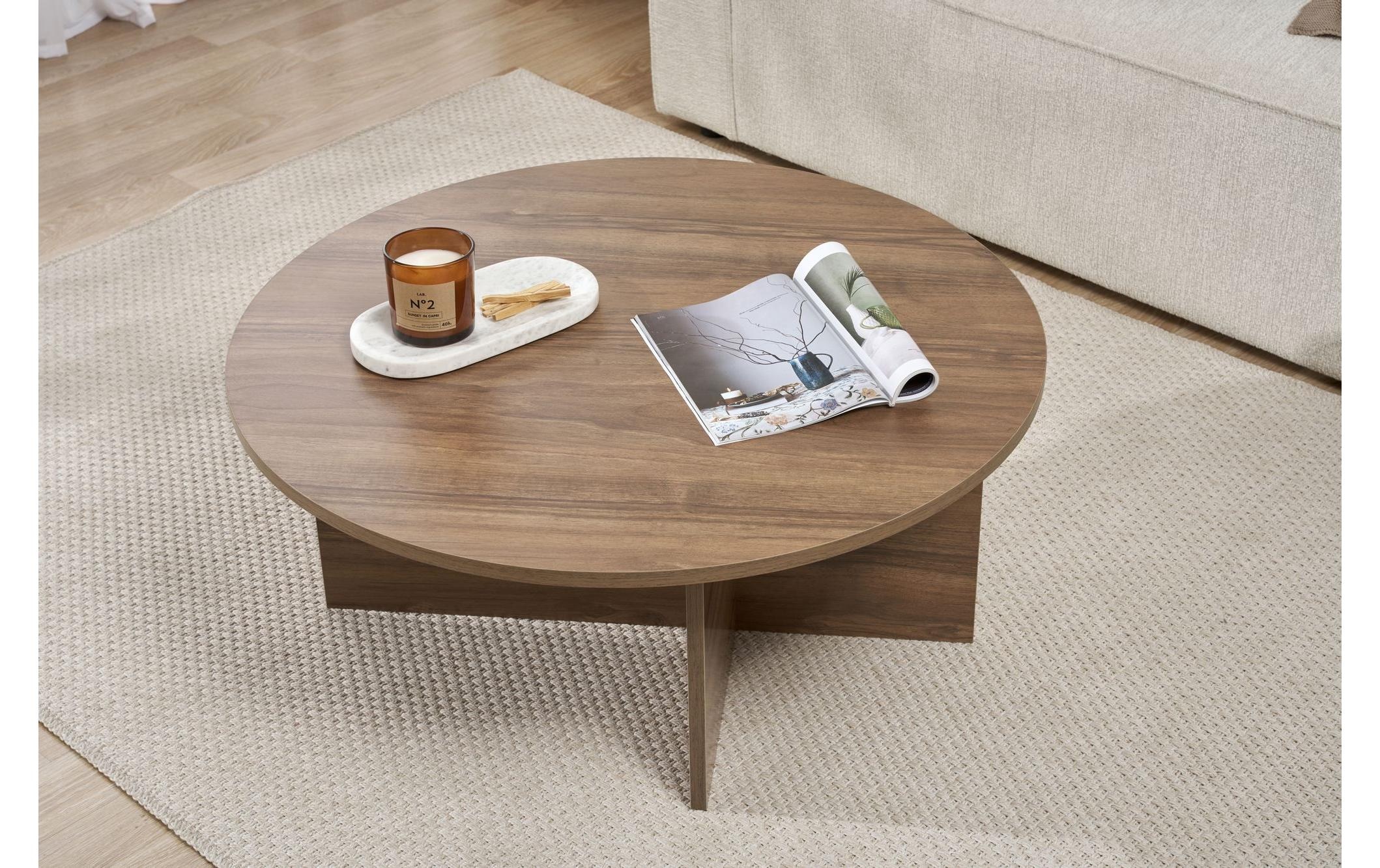 WOODY FASHION Table basse »Soleil Walnut 90 x 40 cm«