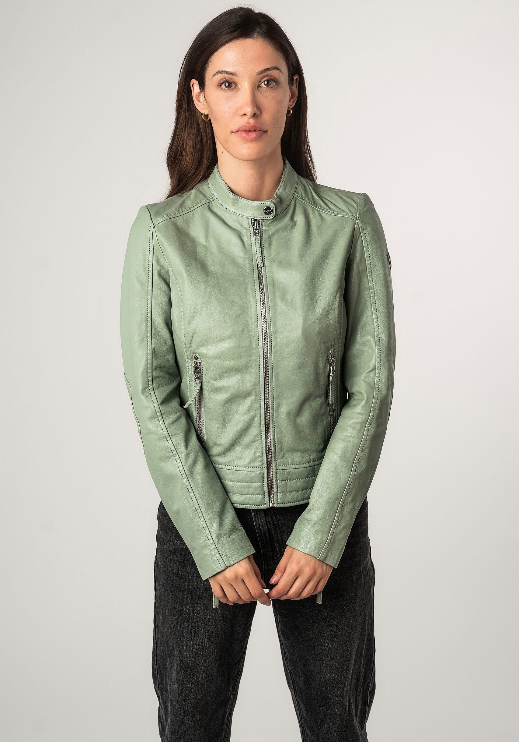 Mauritius Lederjacke »MWFilla«, mit kleinem Stehkragen