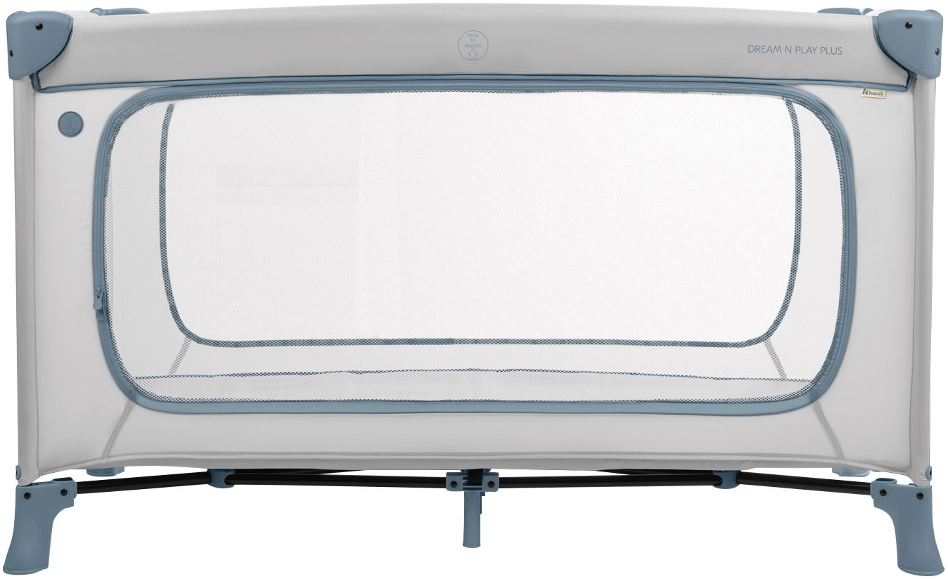 Hauck Lit de voyage pour bébé »Dream N Play Plus, Dusty Blue« Vorderausstieg