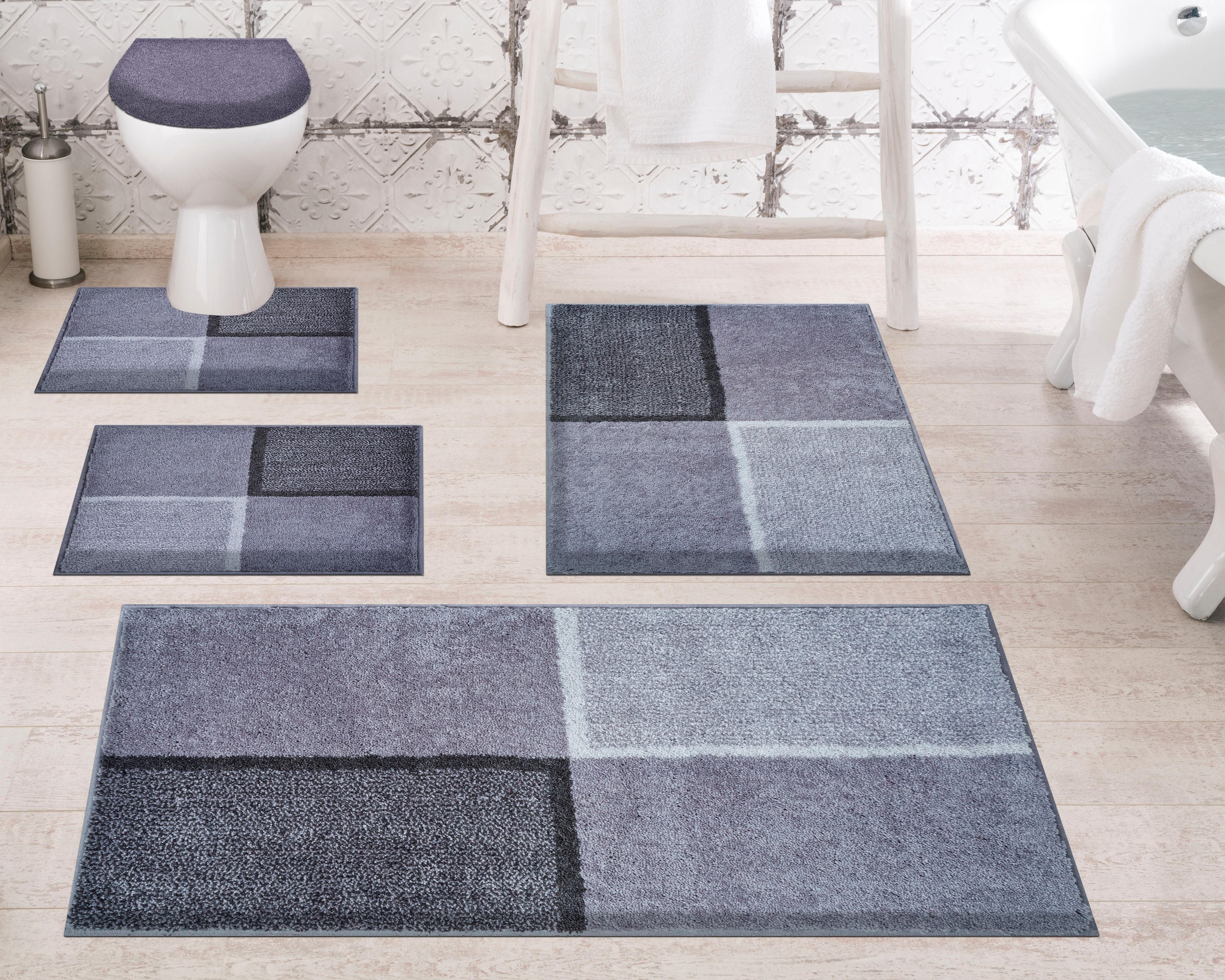 Grund Badematte »Diviso« Höhe 20 mm rutschhemmend beschichtet fussbodenheizungsgeeignet pflegeleicht, Badematte mit Melange-Effekt