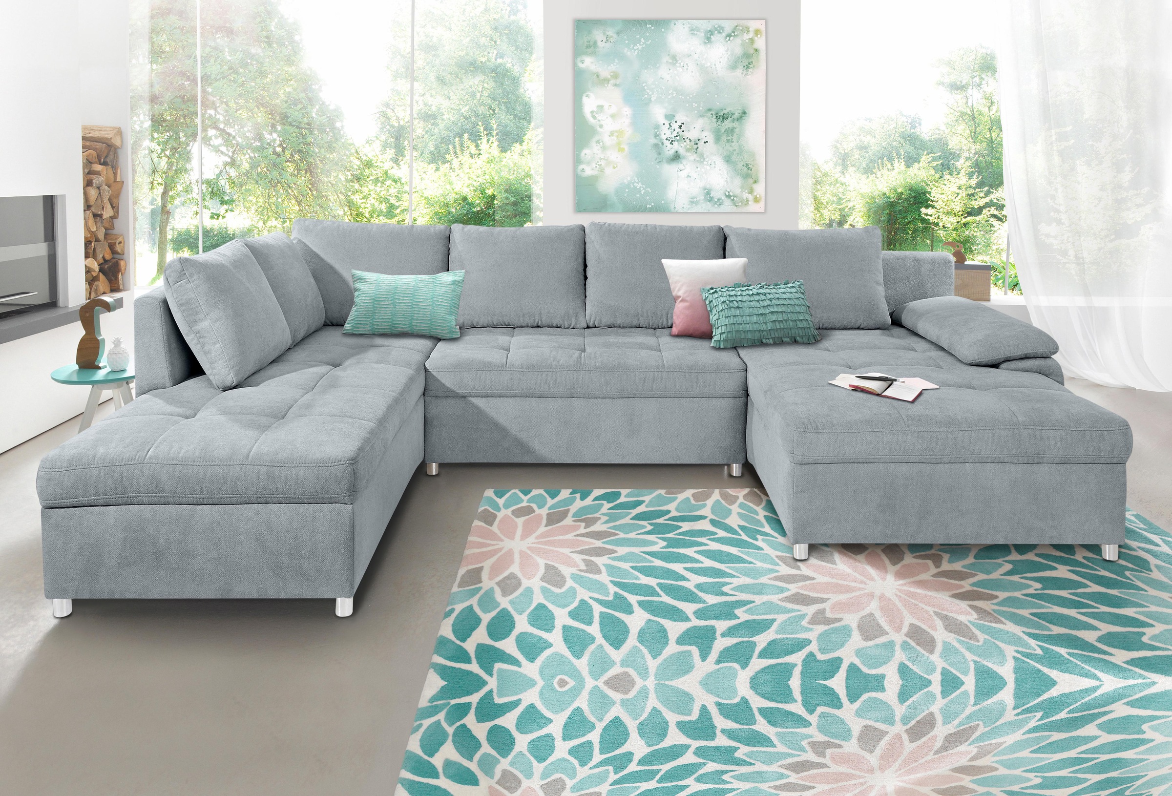 Image of Home affaire Wohnlandschaft "Top Bilbao U-Form" XXL, wahlweise mit Bettfunktion und Bettkasten
