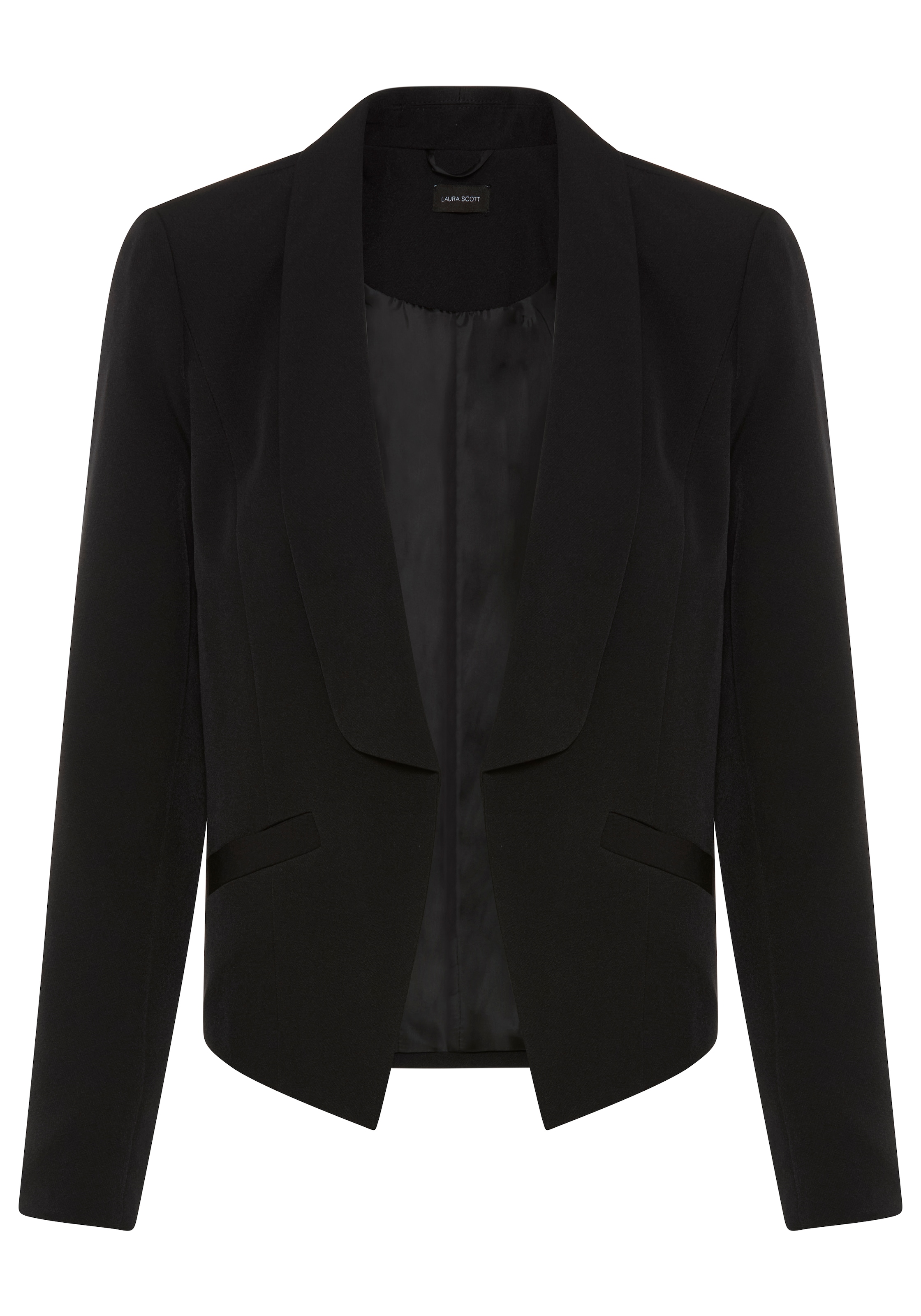 Laura Scott Blazer court avec col châle, coupe courte, en polyester et élasthanne
