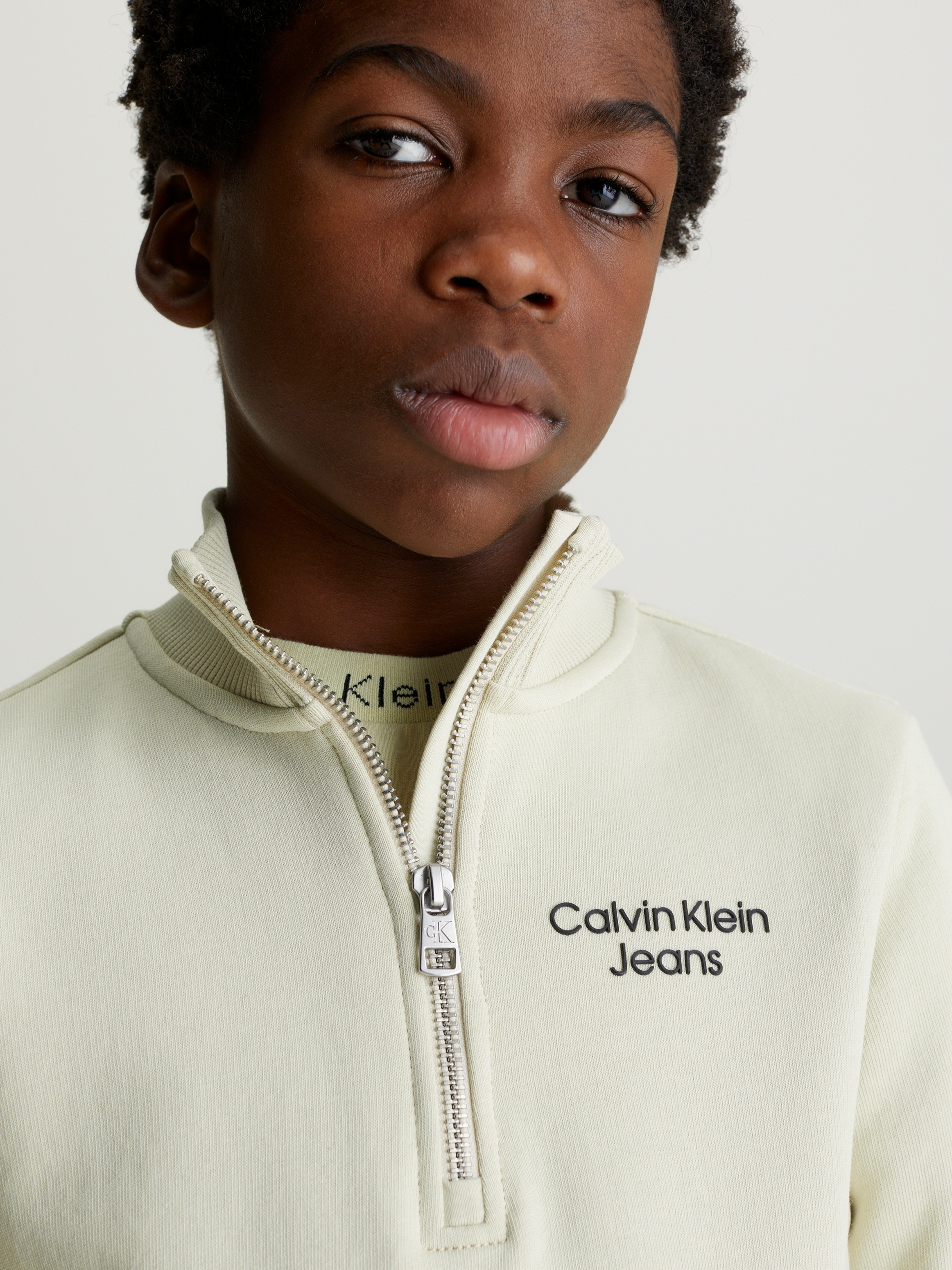 Calvin Klein Jeans Sweatshirt »CKJ STACK LOGO TERRY HALF-ZIP«, Kinder bis 16 Jahre