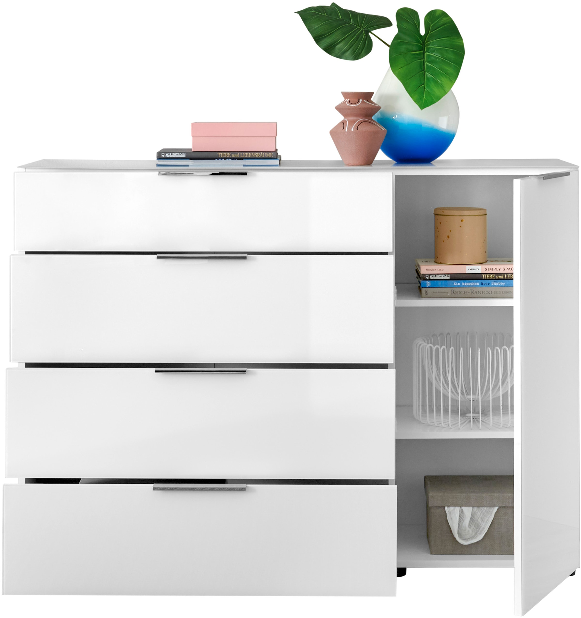 HBZ Commode »Santorin, BxHxT 135x99x40 cm« 1 cuis tlg. Breite 135cm, Softclose für Türen und Schubkästen, Melaminbeschichtung