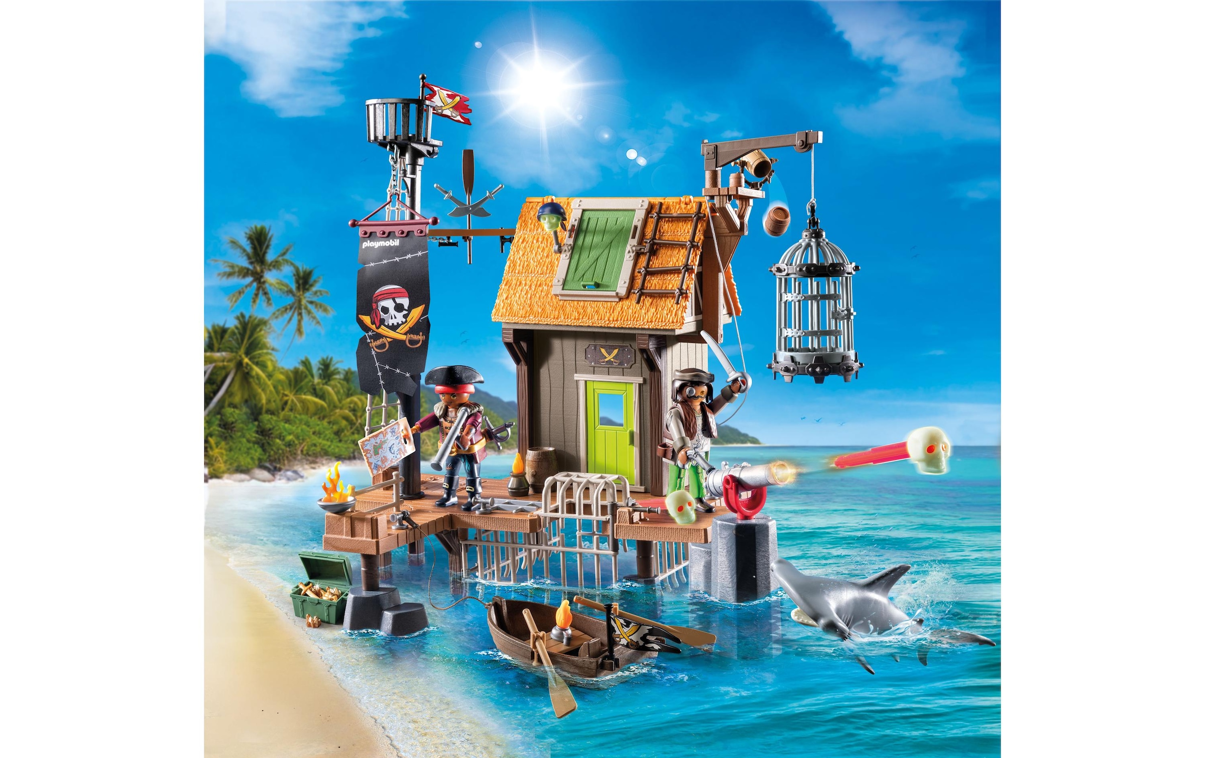 Playmobil® Briques de jeu »Piratenhafen mit Seeräuber-Gefängnis 71792«