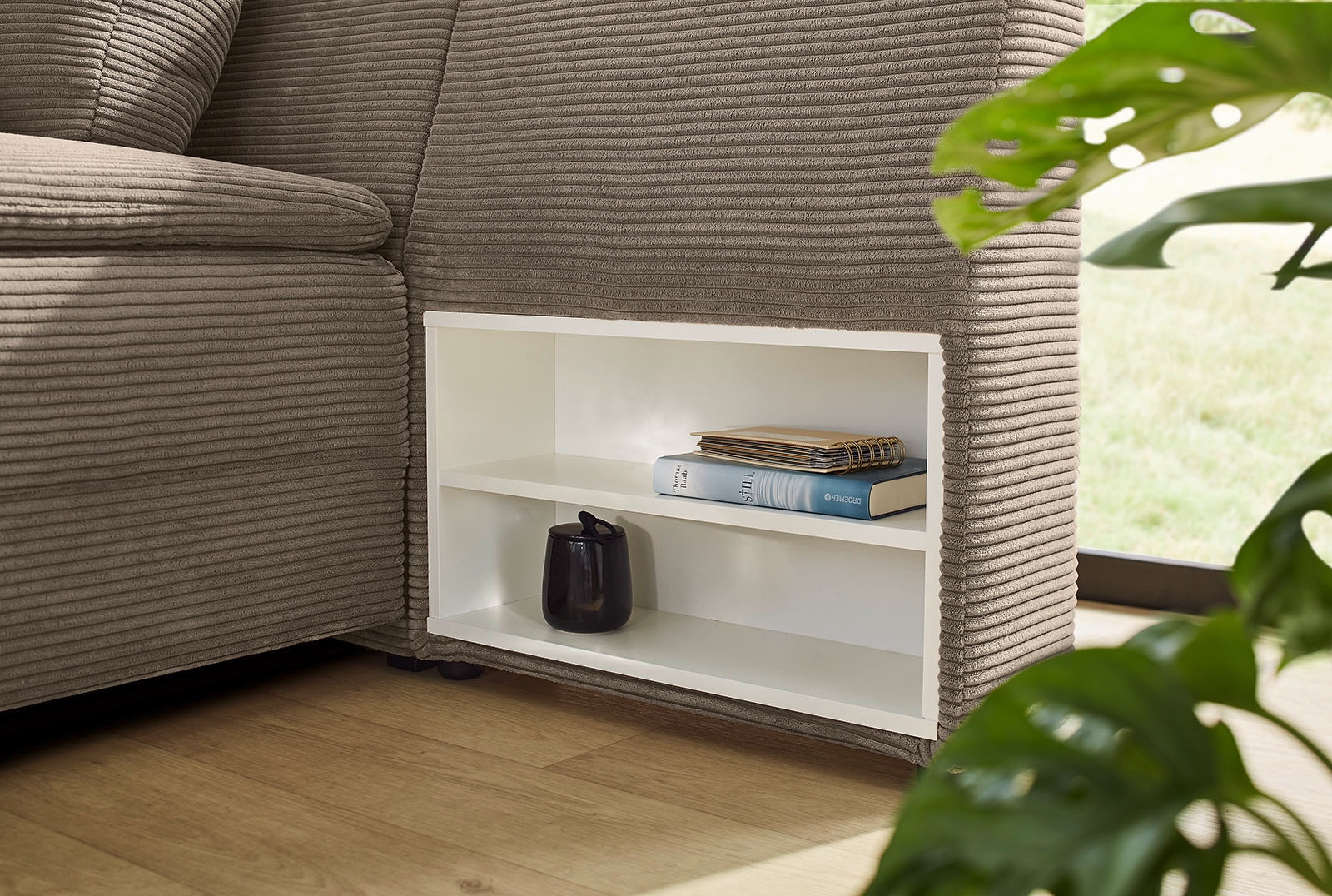 Jockenhöfer Gruppe Ecksofa »Madrid L-Form, B: 306 cm, Liegefl. 180x200 cm, Dauerschläfer« mit Bettfuntkion, Bettkasten, Topper & Regal, Boxspringbettaufbau