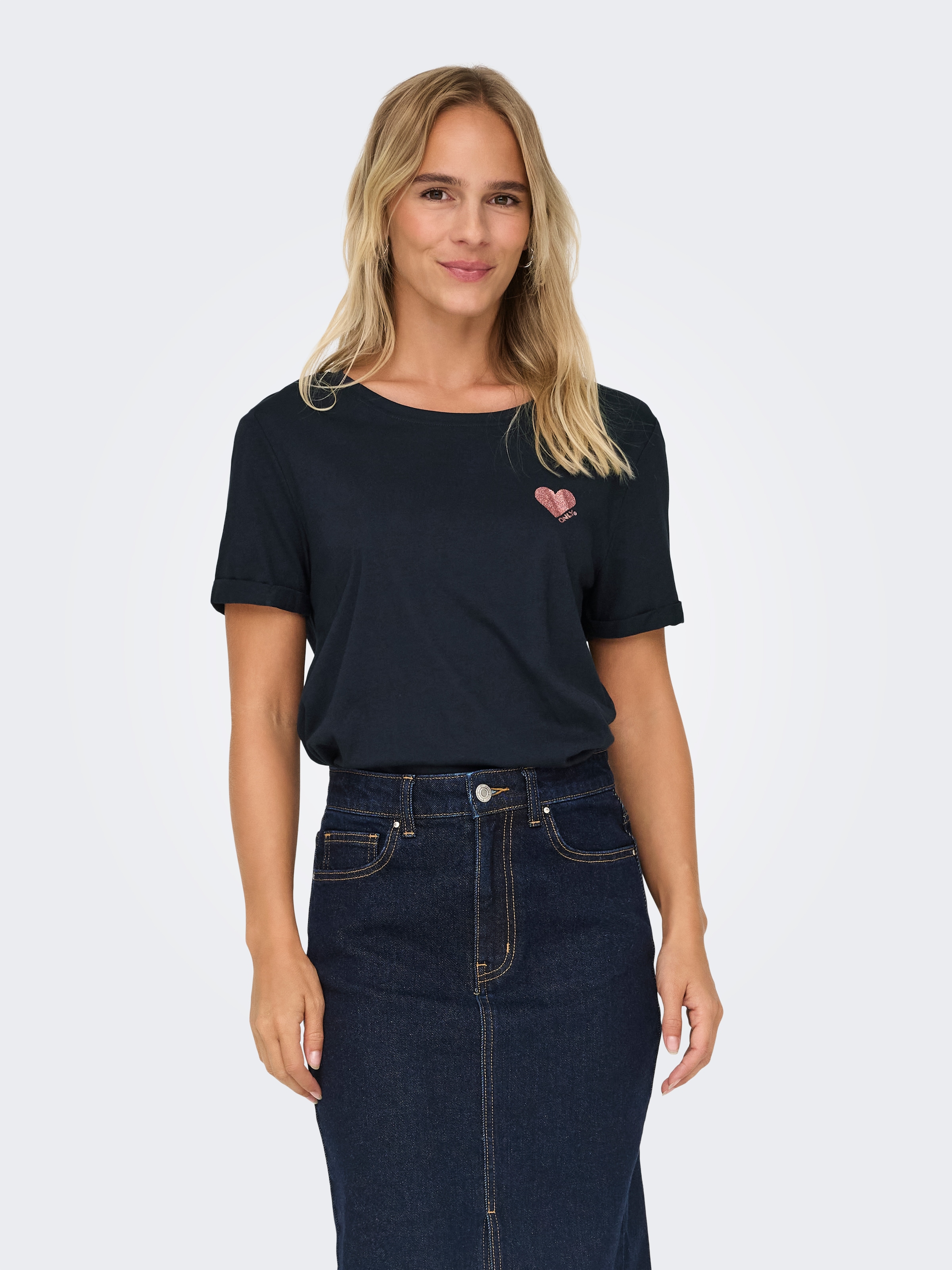 ONLY Kurzarmshirt »ONLKITA LIFE S/S TOP NOOS« regular fit, casual, Single Jersey, Baumwolle, Rundhals