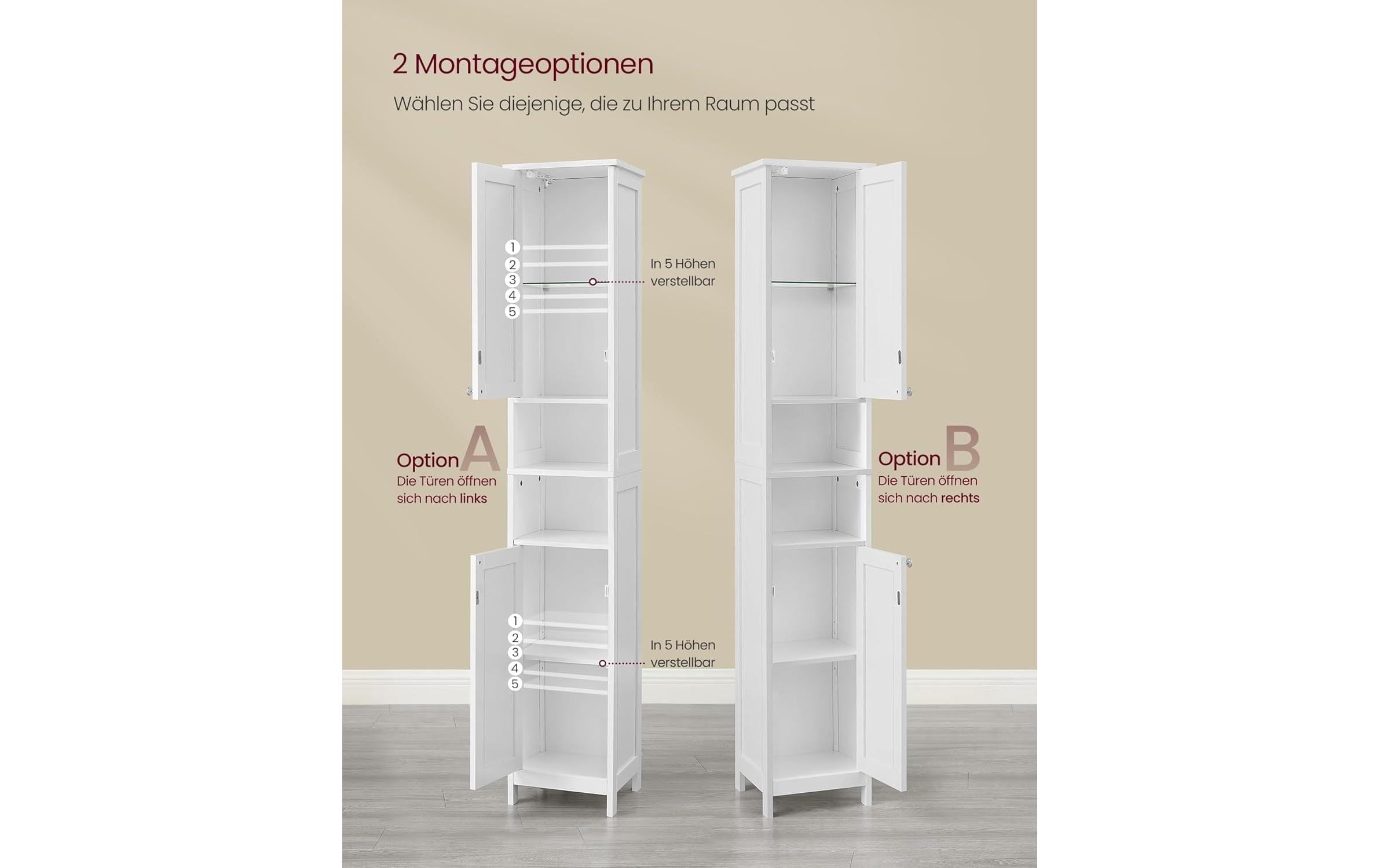 VASAGLE Badregal »30 x 170 cm«