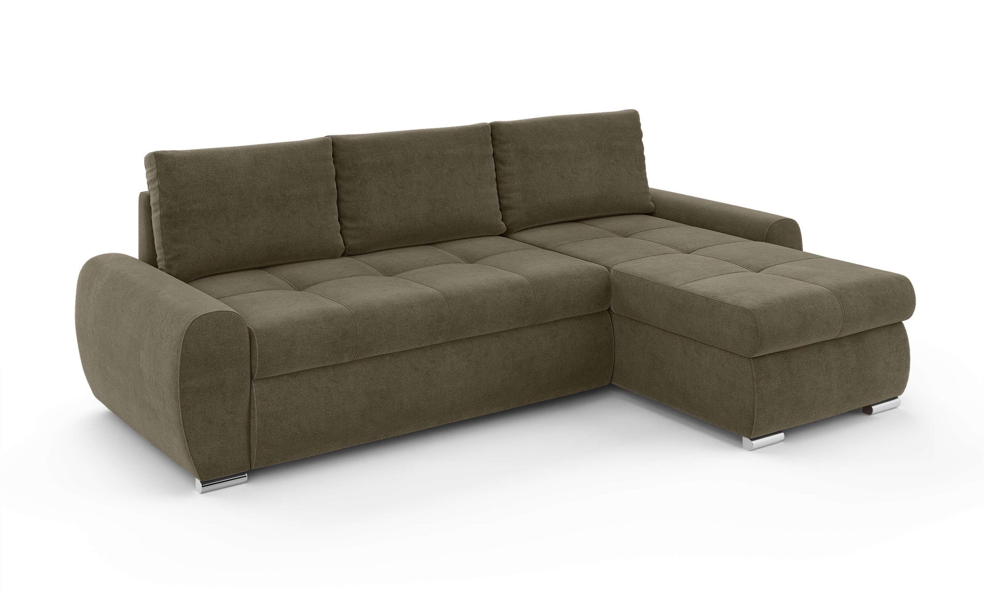 INOSIGN Ecksofa »HAVERHILL Schlafsofa mit Bettkasten, Masse B/H/T: 237/89/166 cm«, L-Form mit Recamiere links oder rechts bestellbar, Wellenunterfederung