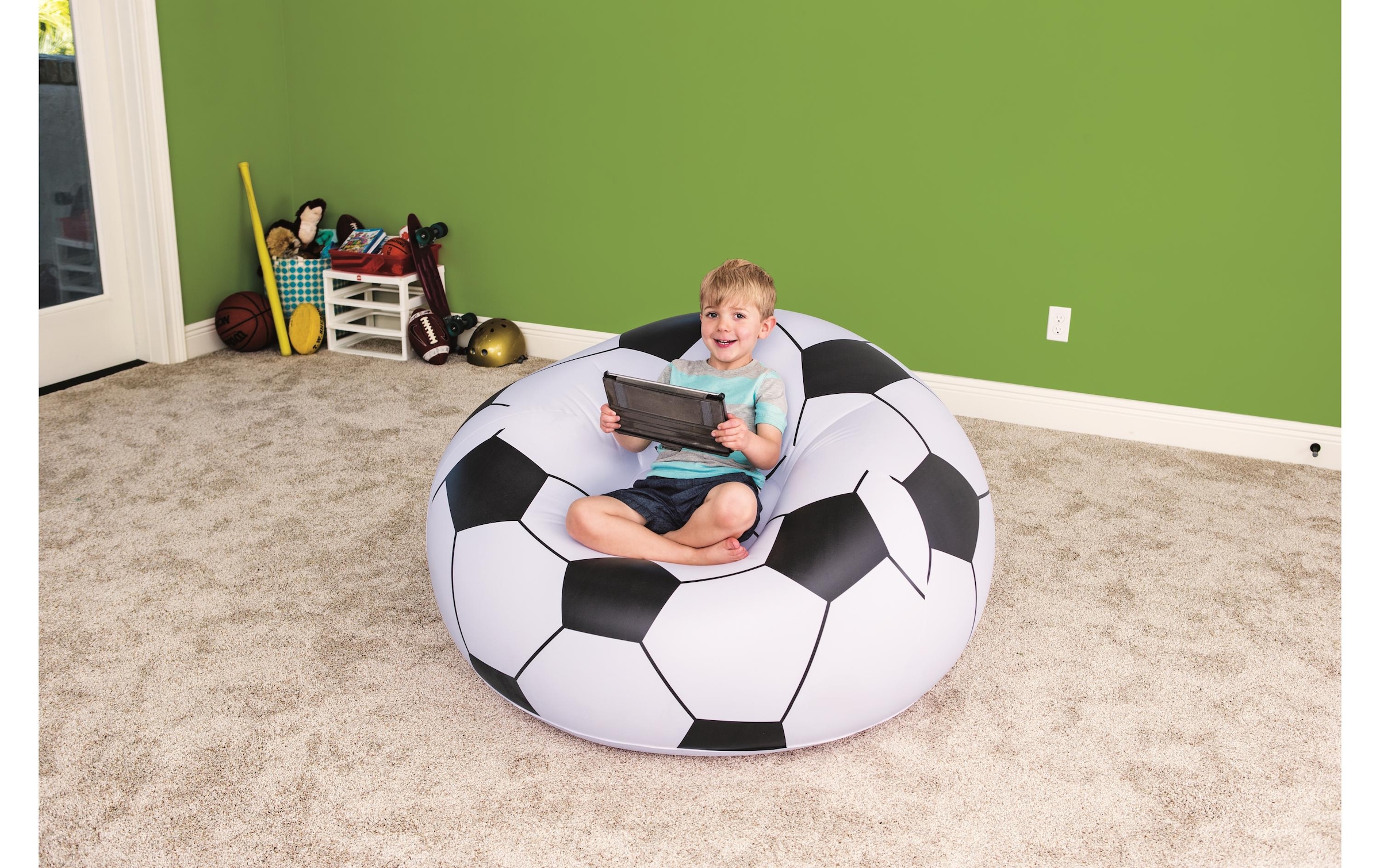 Bestway Luftsessel »Up, In und Over Fussball, 114 x 112 cm«