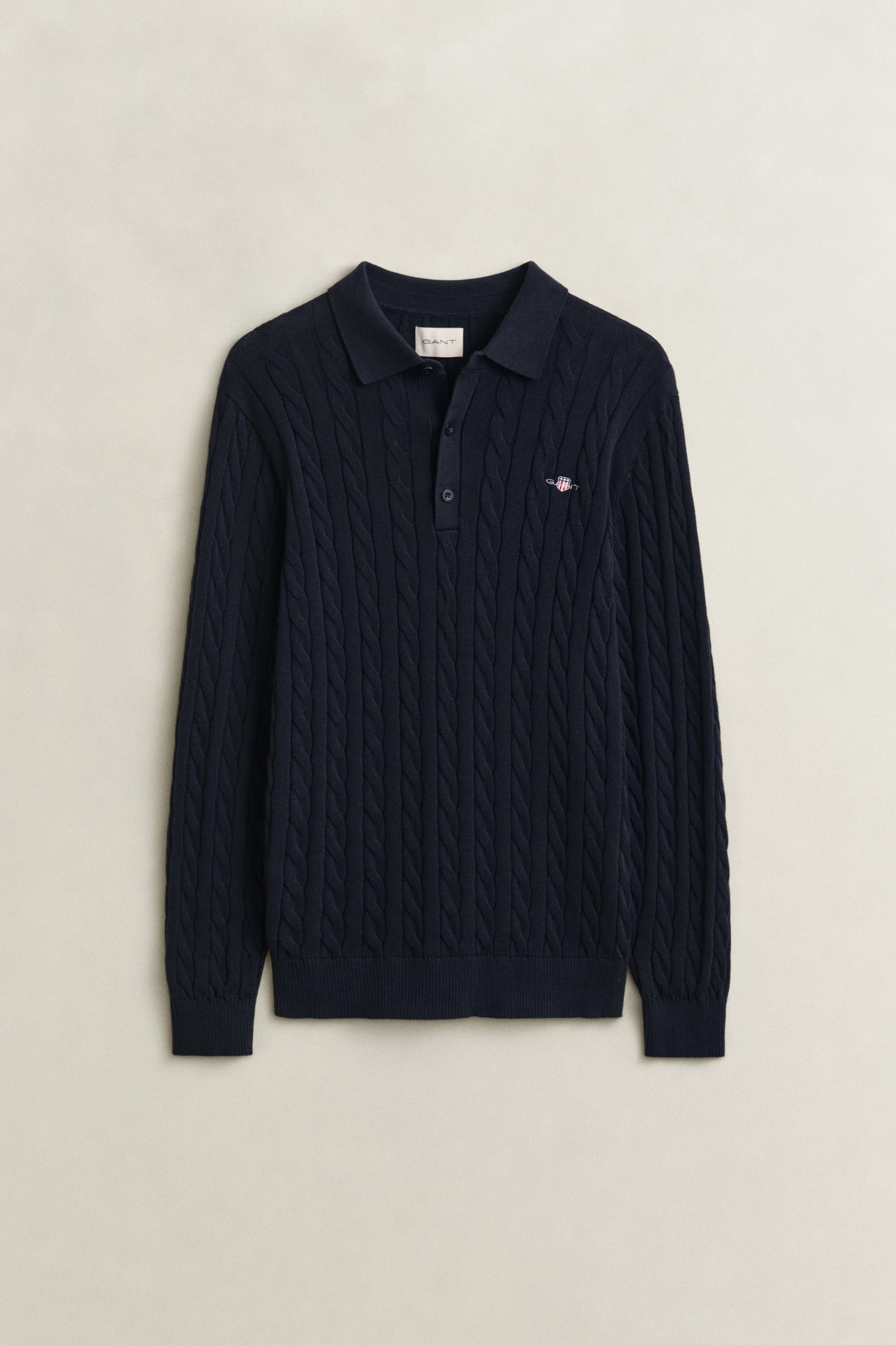 Gant Polokragenpullover »COTTON CABLE POLO« Regular fit mit Polokragen