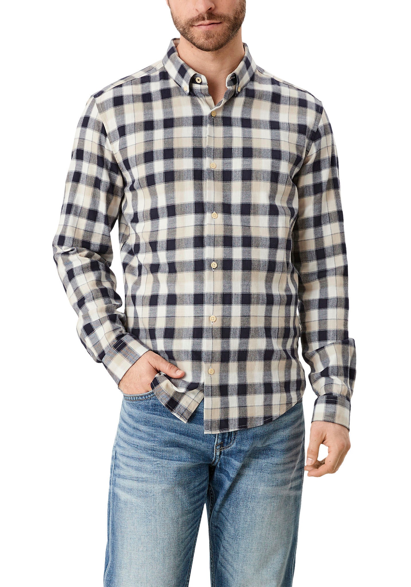 Image of s.Oliver Langarmhemd, mit Karomuster bei Ackermann Versand Schweiz