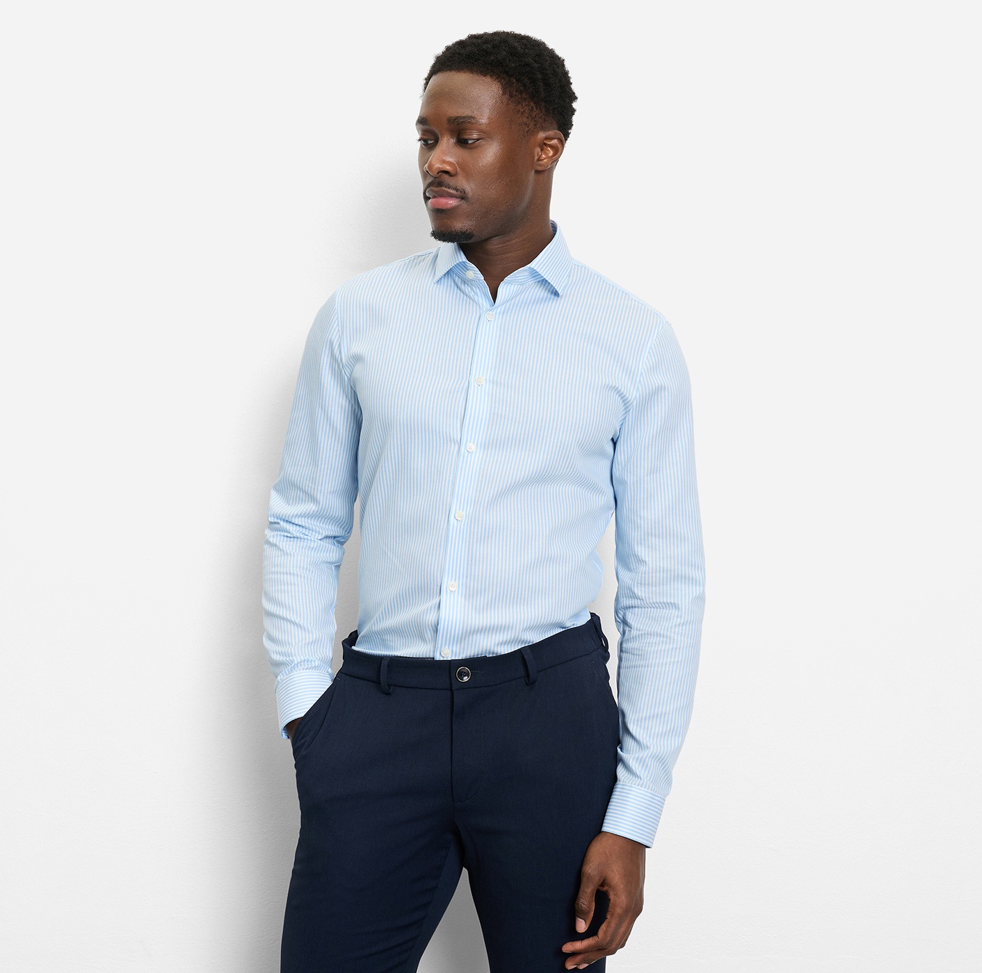 Image of OLYMP Langarmhemd "No 6 six" gestreift, Businesshemd, super slim fit, Royal Kentkragen
