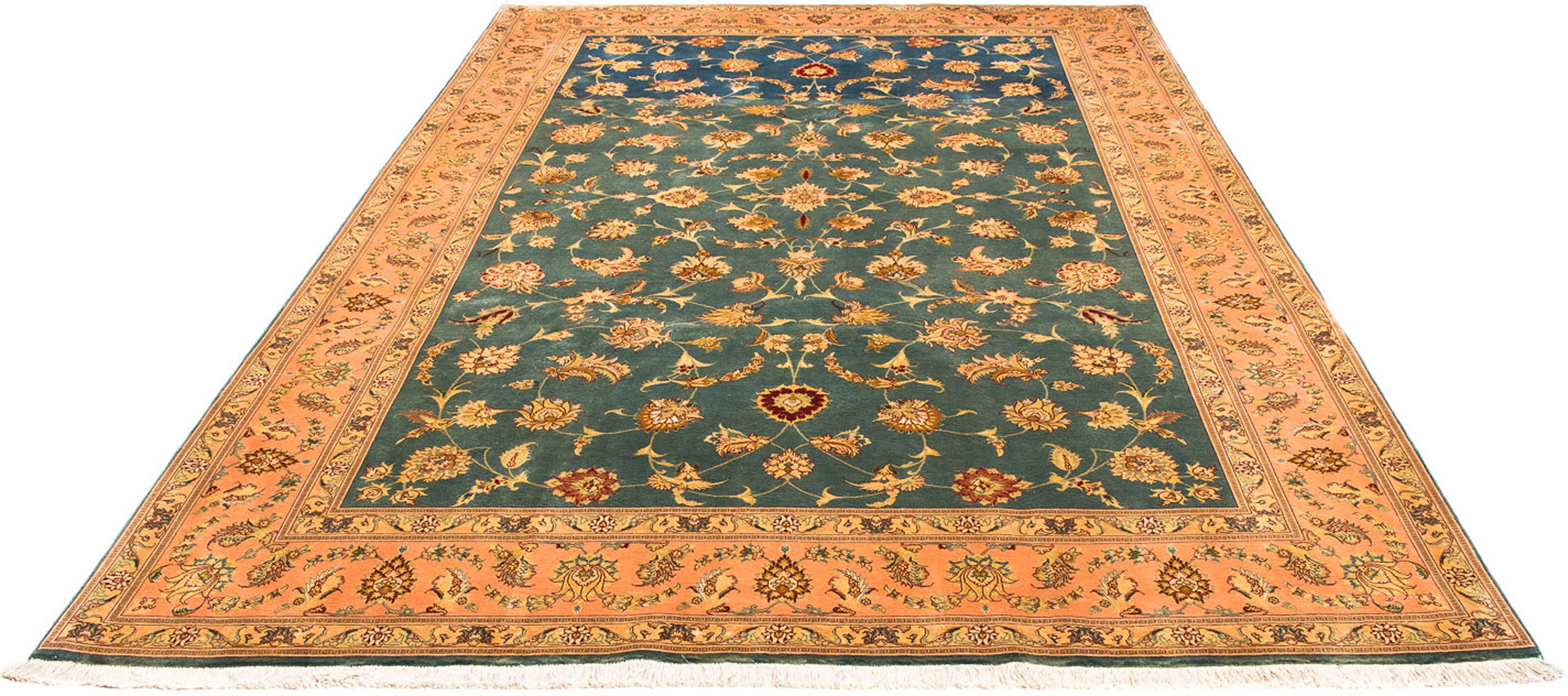 Image of morgenland Orientteppich »Perser - Täbriz - Royal - 305 x 200 cm - hellgrün«, rechteckig, 7 mm Höhe, Wohnzimmer, Handgeknüpft, Einzelstück mit Zertifikat bei Ackermann Versand Schweiz
