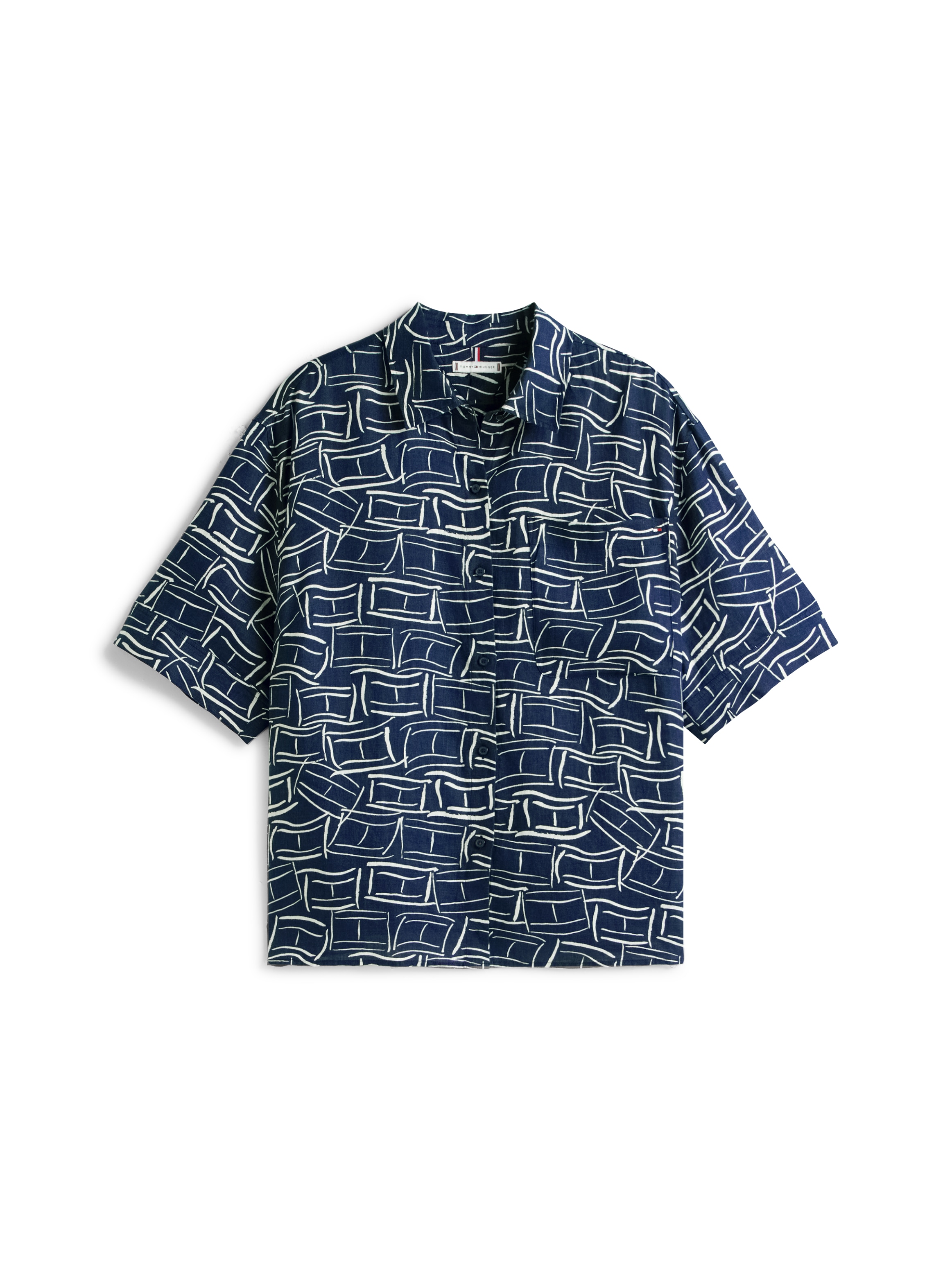 Tommy Hilfiger Curve T-shirt à manches courtes »CRV ESS LINEN SHIRT WITH SS« in grossen Grössen