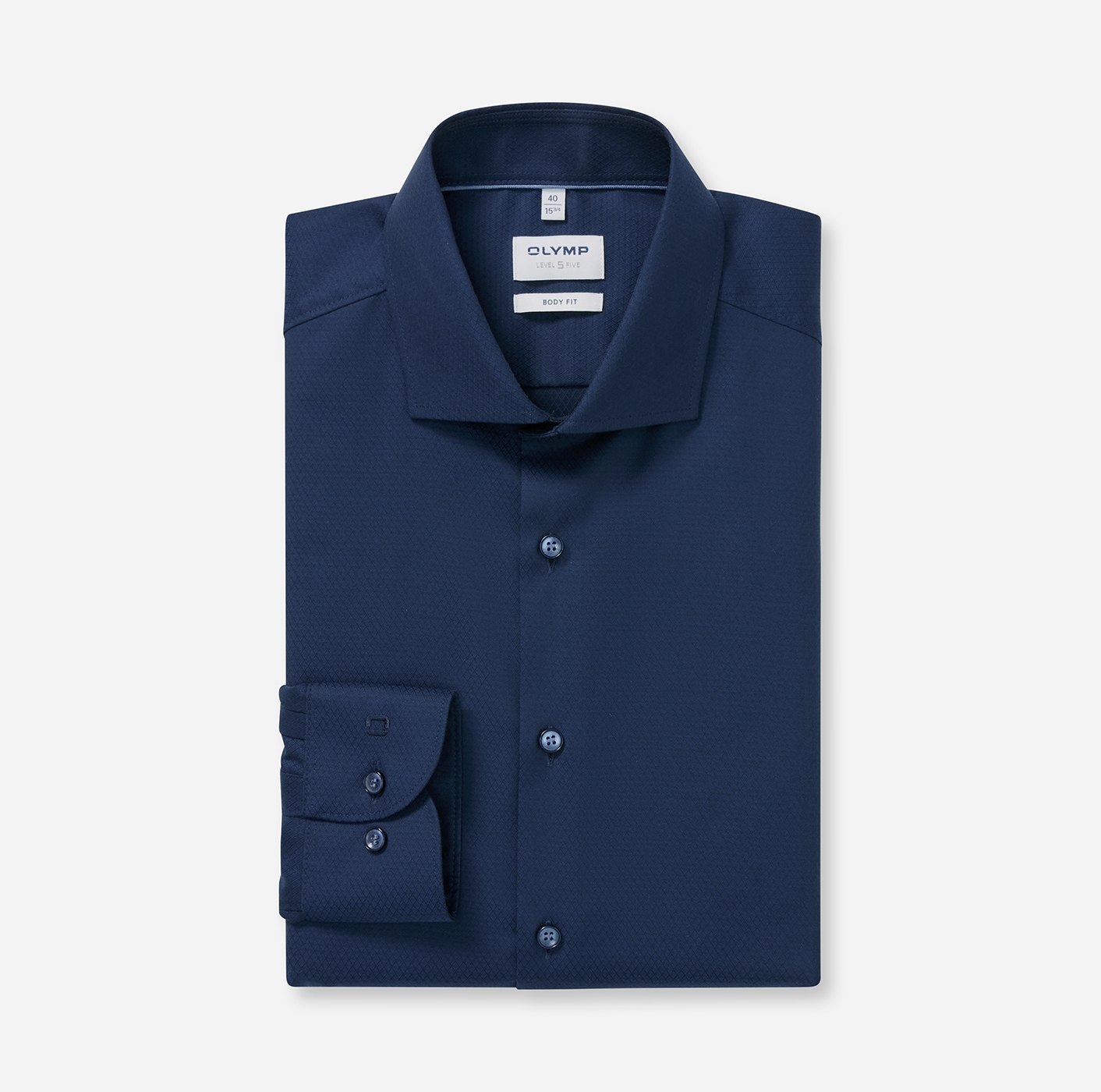 OLYMP Langarmhemd »Level 5« Businesshemd, body fit, Royal-Kentkragen, unifarben